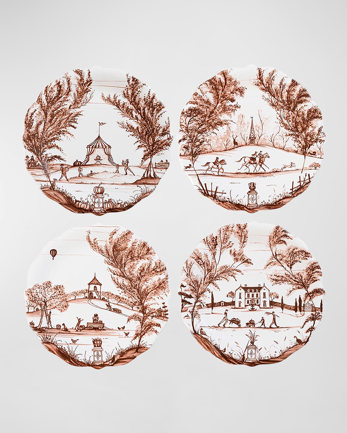 Juliska Country Estate Harvest Assorted Party Plates, Set Of 4 In Harvest