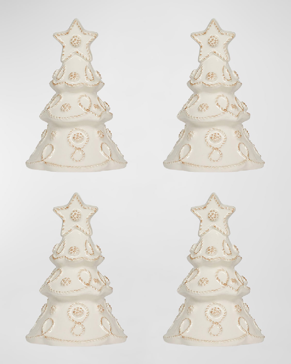 Juliska Berry And Thread North Pole Tree Place Card Holder, Set Of 4 White In White