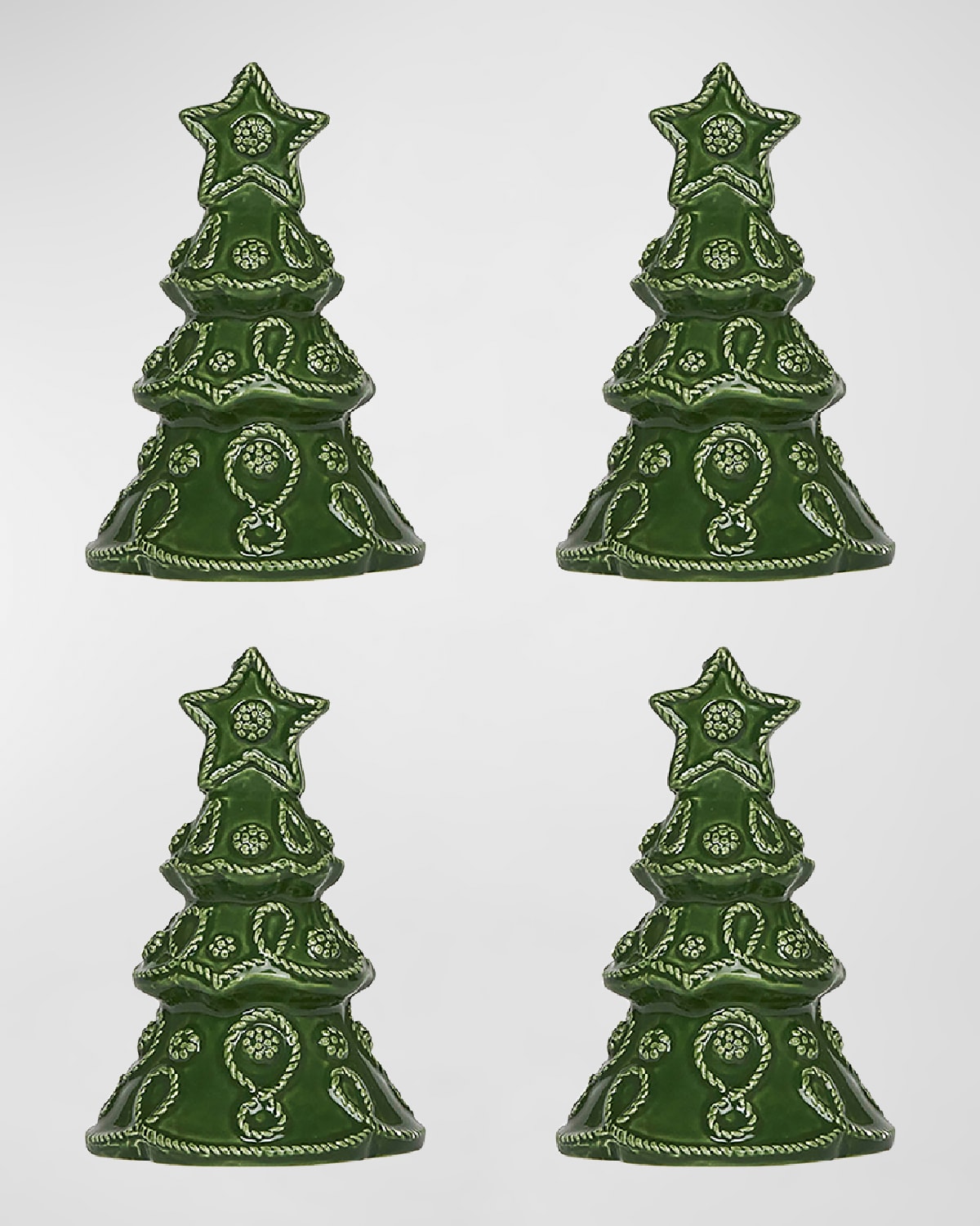Juliska Berry And Thread North Pole Tree Place Card Holder, Set Of 4 Green In Basil