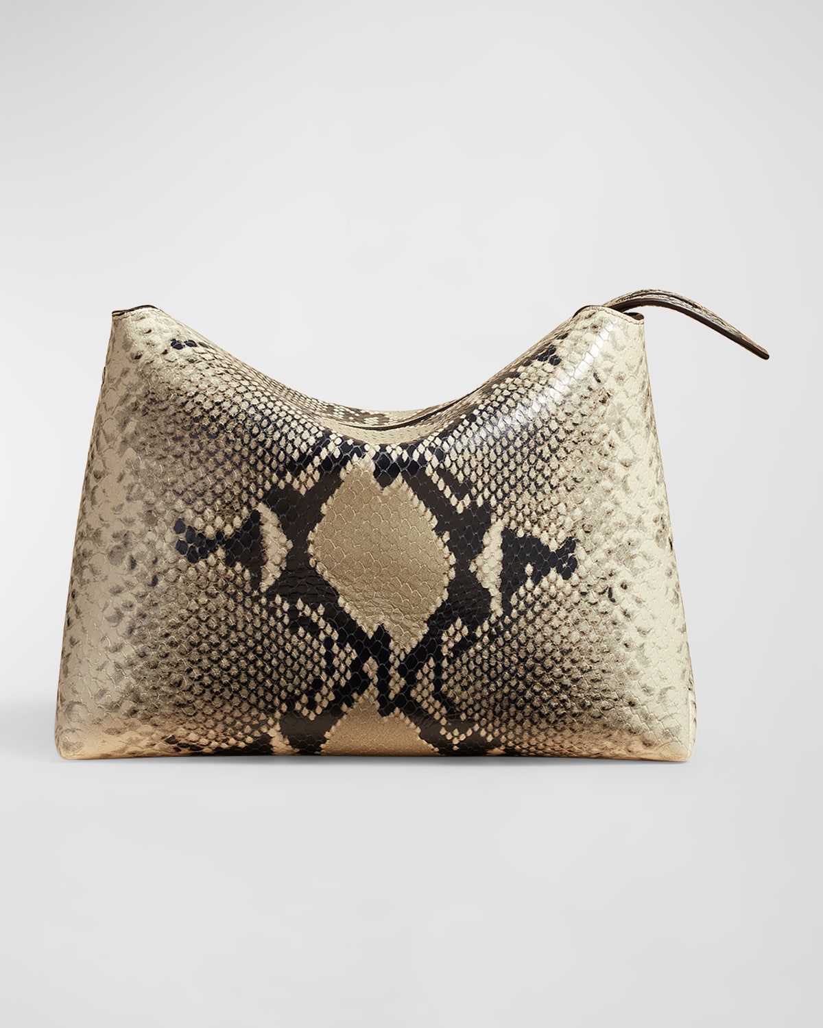 Khaite Lina Medium Python-embossed Leather Crossbody Bag In Brown