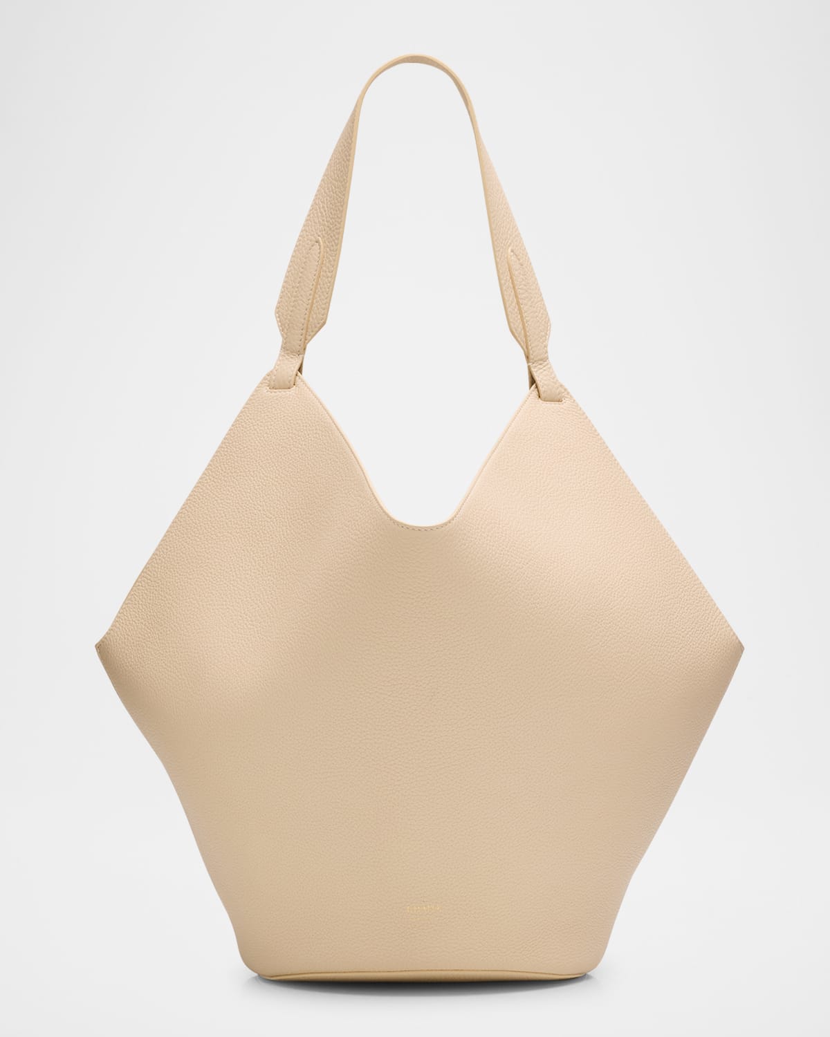 Khaite Lotus Medium Pebbled Leather Tote Bag In Dark Ivory