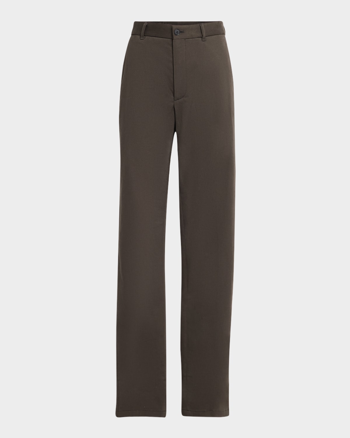 Men's Gabardine Straight-Leg Trousers