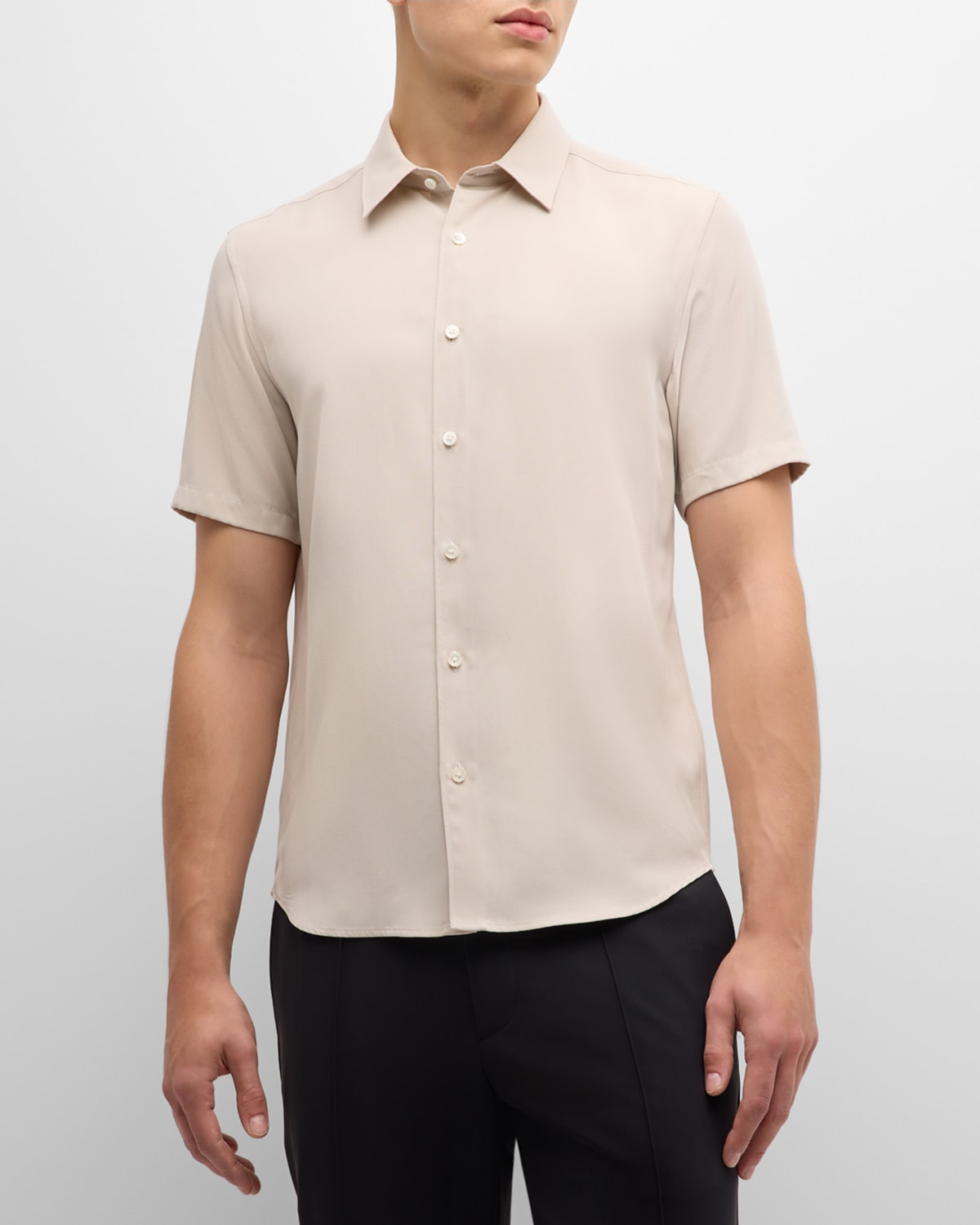Shop Theory Men's Irving Fluid Tencel Sport Shirt In New Sand