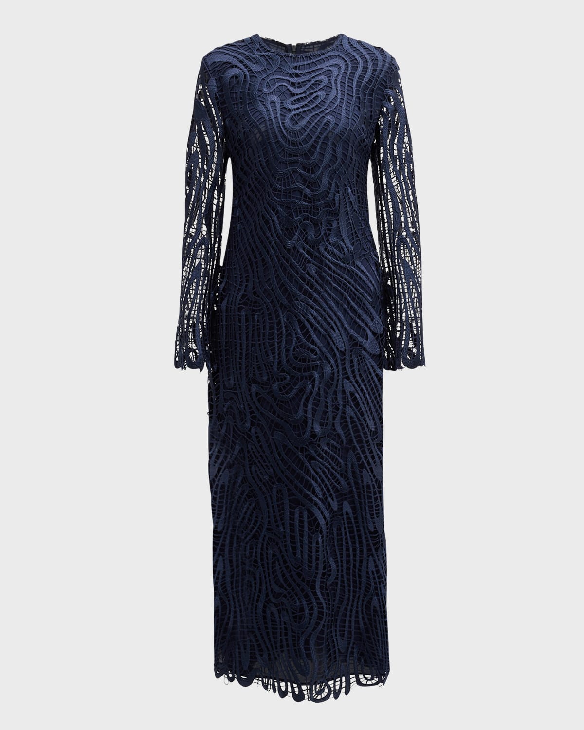 Shop Simkhai Vanina A-line Lace Midi Dress In Midnight