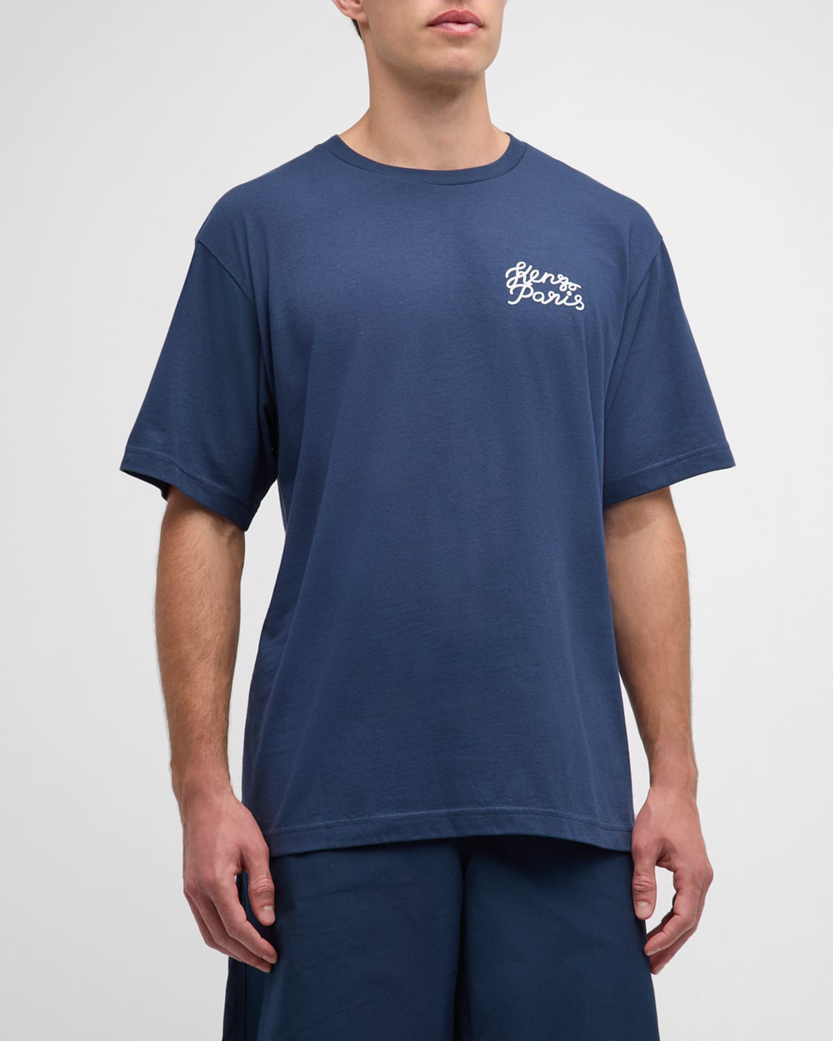 Shop Kenzo Men's Jungle Hearts Oversized T-shirt In Midnight Blue