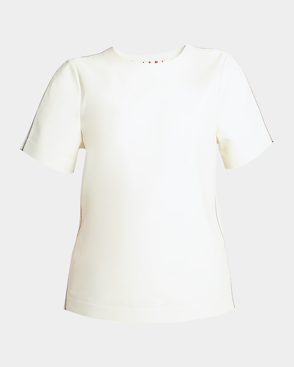 Leather Short Sleeve Top