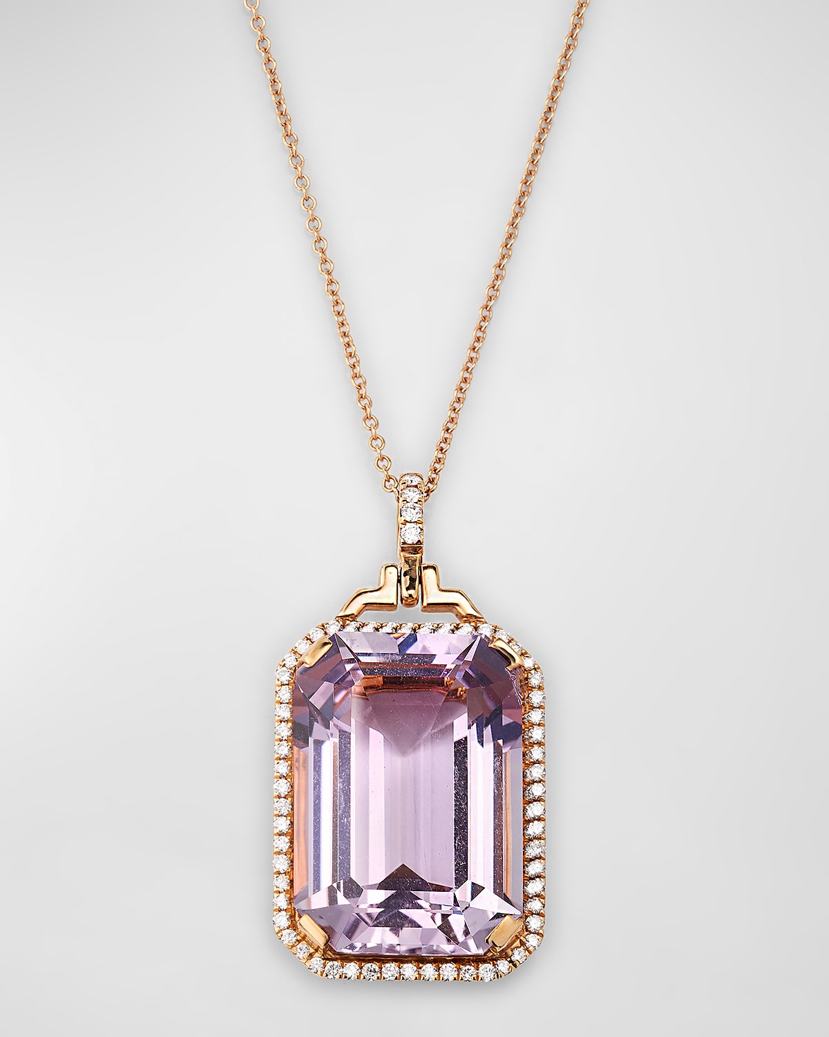 Gossip 18K Rose Gold Lavender Amethyst & Diamond Necklace