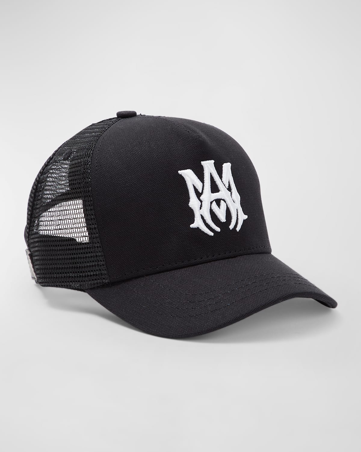 Amiri Kid's Ma Logo Trucker Hat In Black