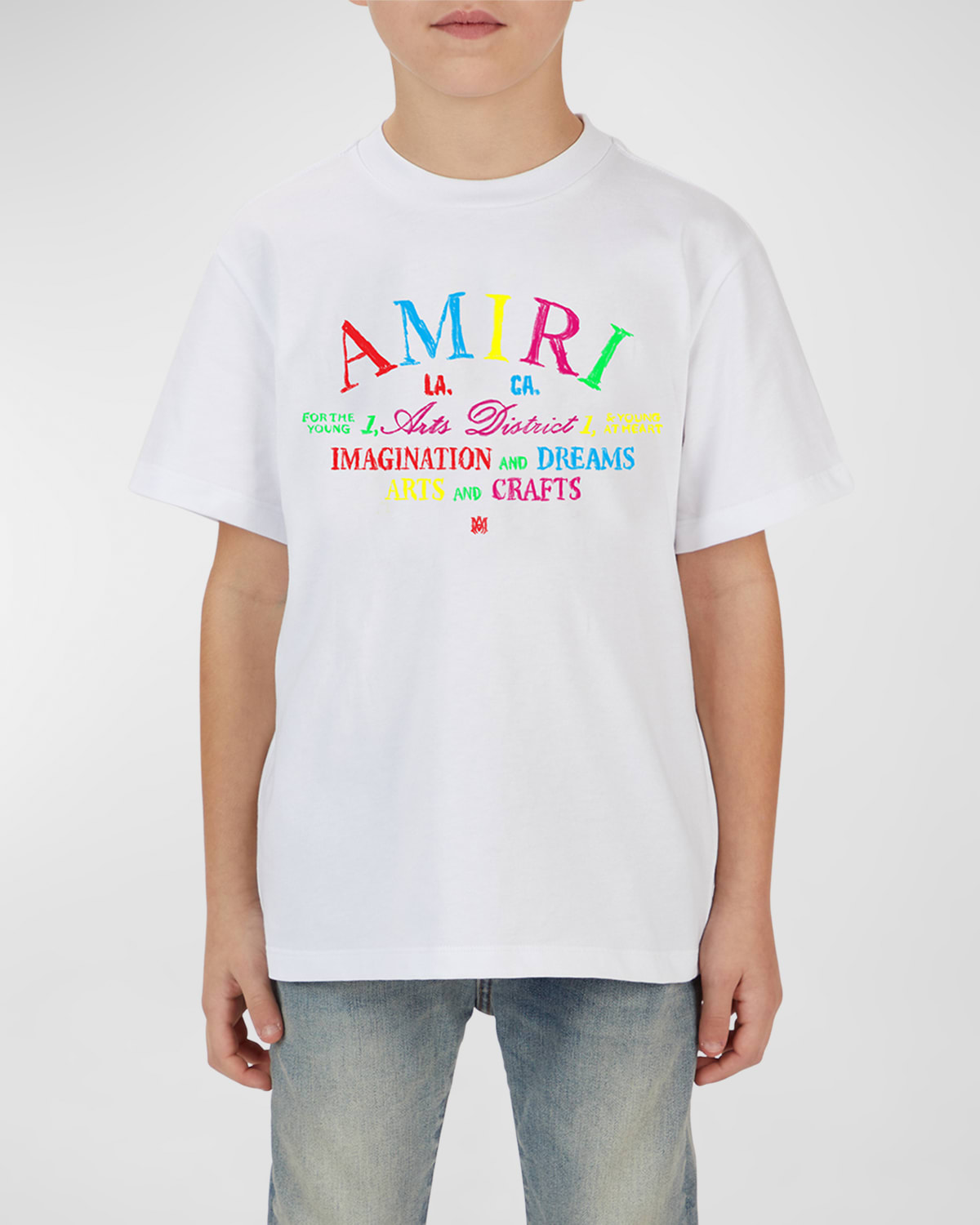 Shop Amiri Kid's Arts District Logo-print T-shirt In White