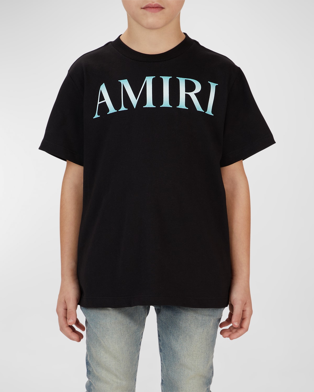 Amiri Kid's Gradient Logo-print T-shirt In Black