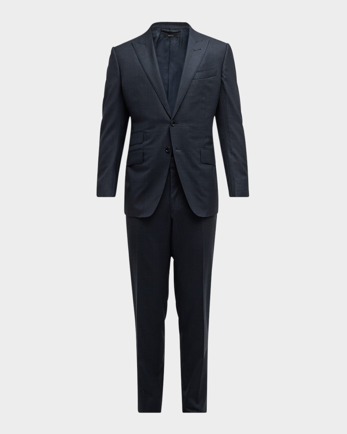 Tom Ford Men's O'connor Grand Overcheck Twill Suit In Navy Multi