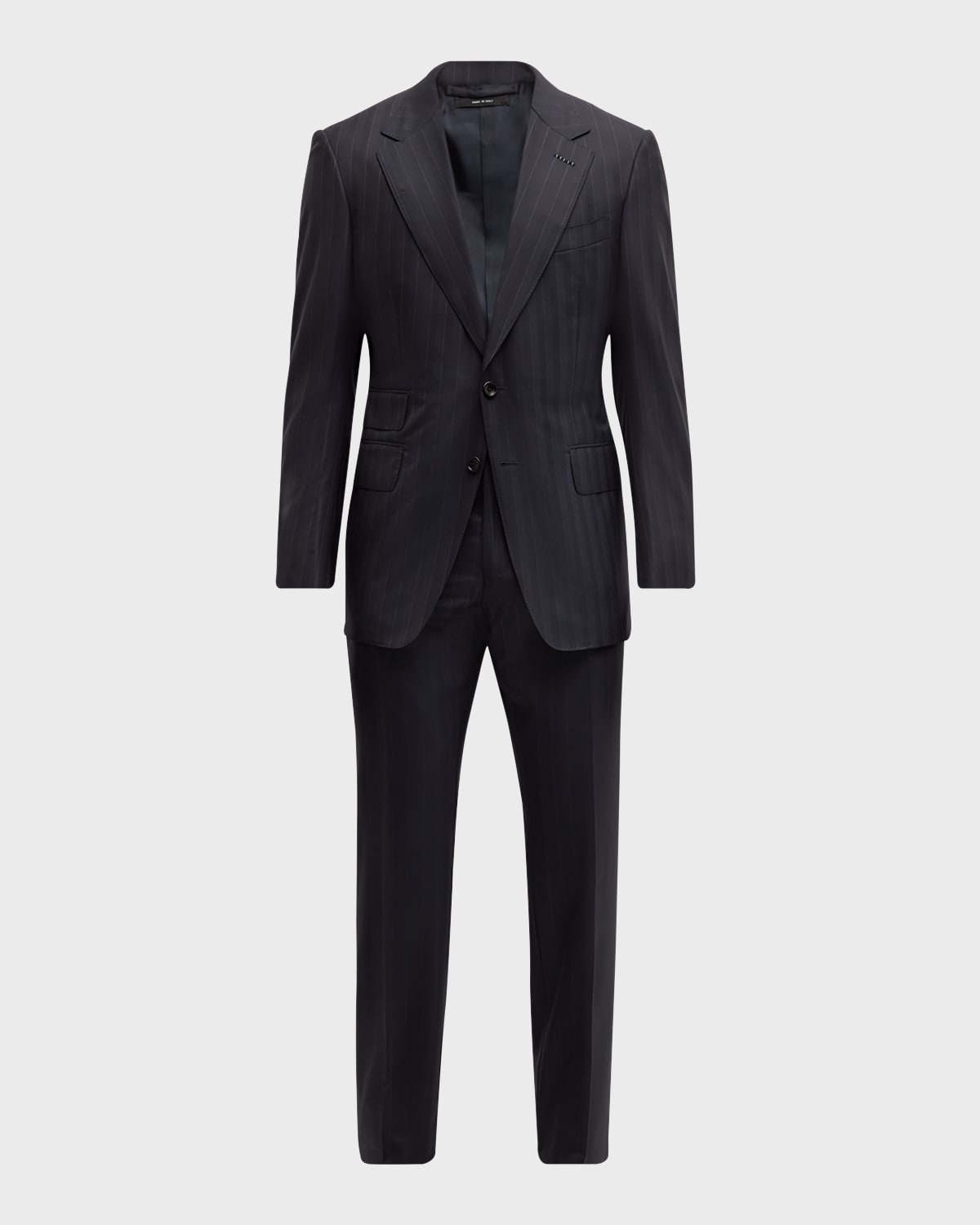 Tom Ford Men's Shelton Herringbone Stripe Suit In Navy