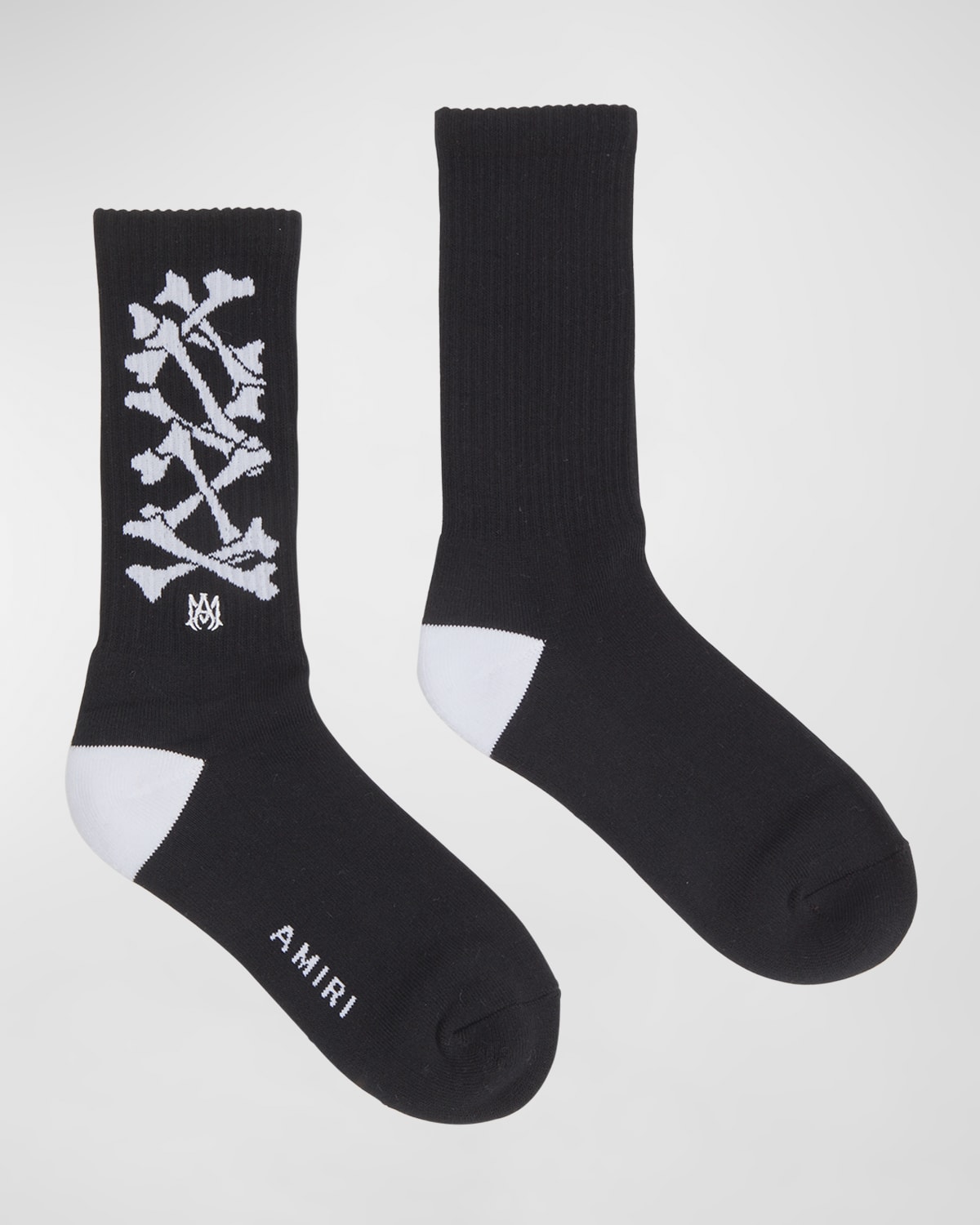 Amiri Kid's Bones Intarsia 1-pair Of Socks In Black
