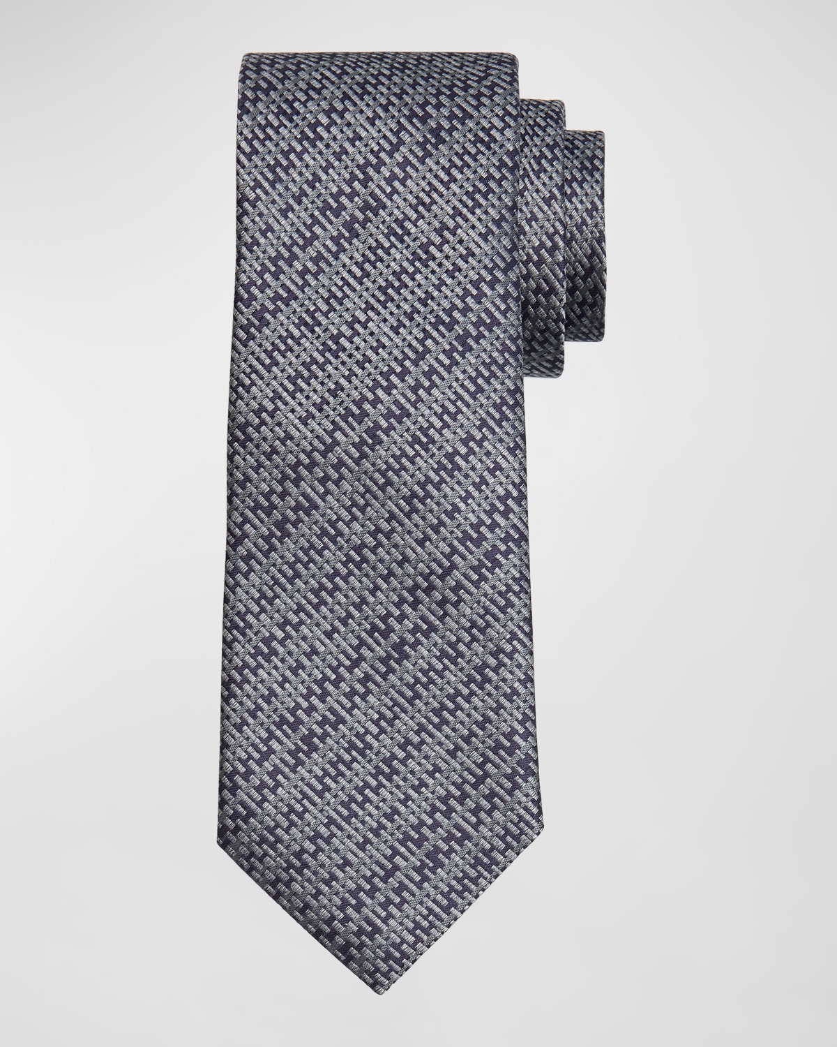 Canali Men's Microfantasy Woven Silk Tie In Gray