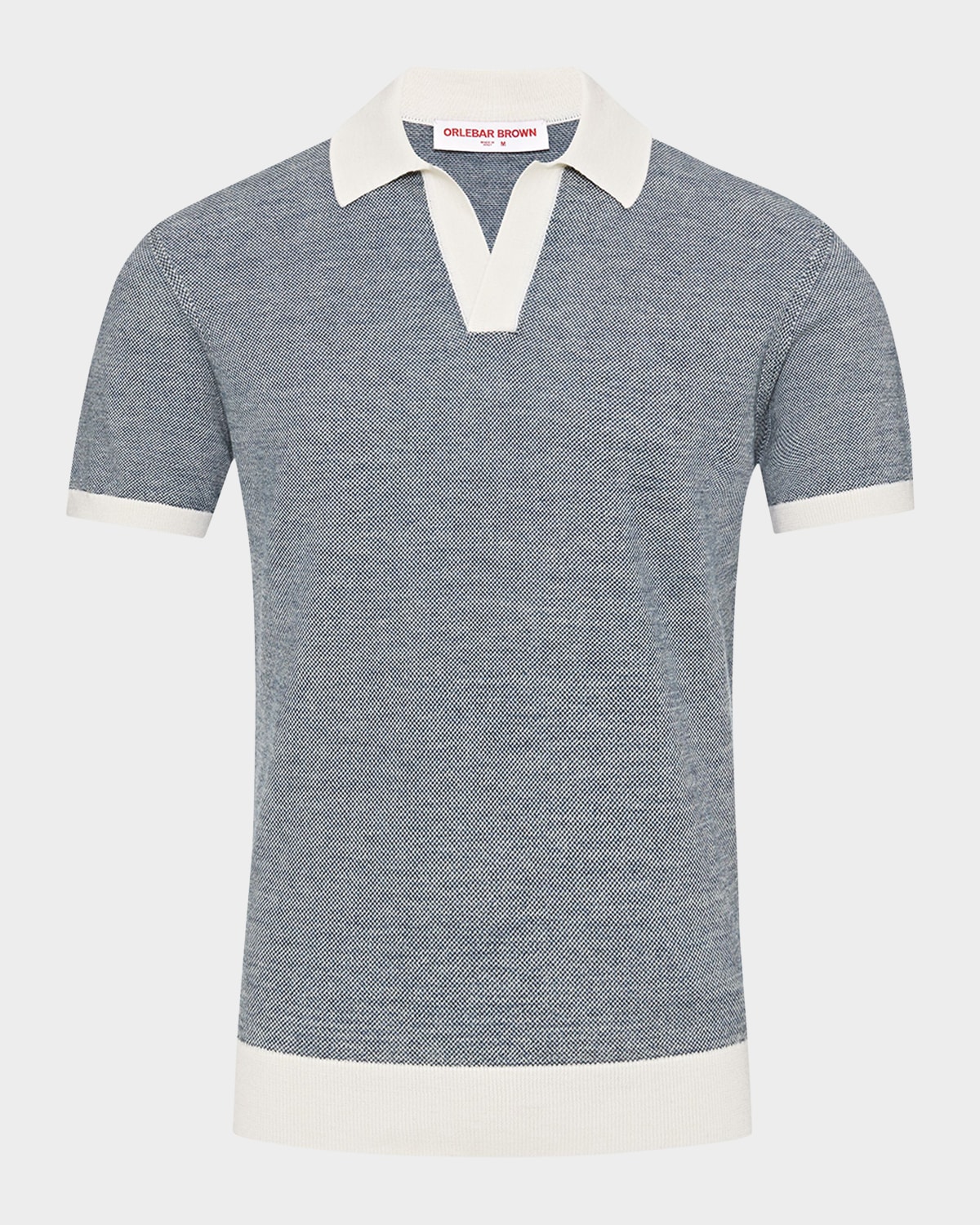 ORLEBAR BROWN MEN'S HORTON CONTRAST KNIT POLO SHIRT 