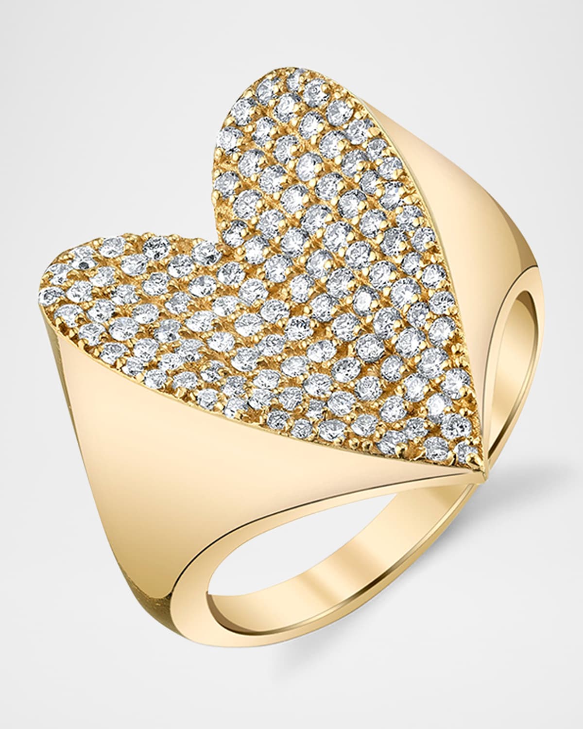 14K Yellow Gold Pave Sunrise Cuff Ring