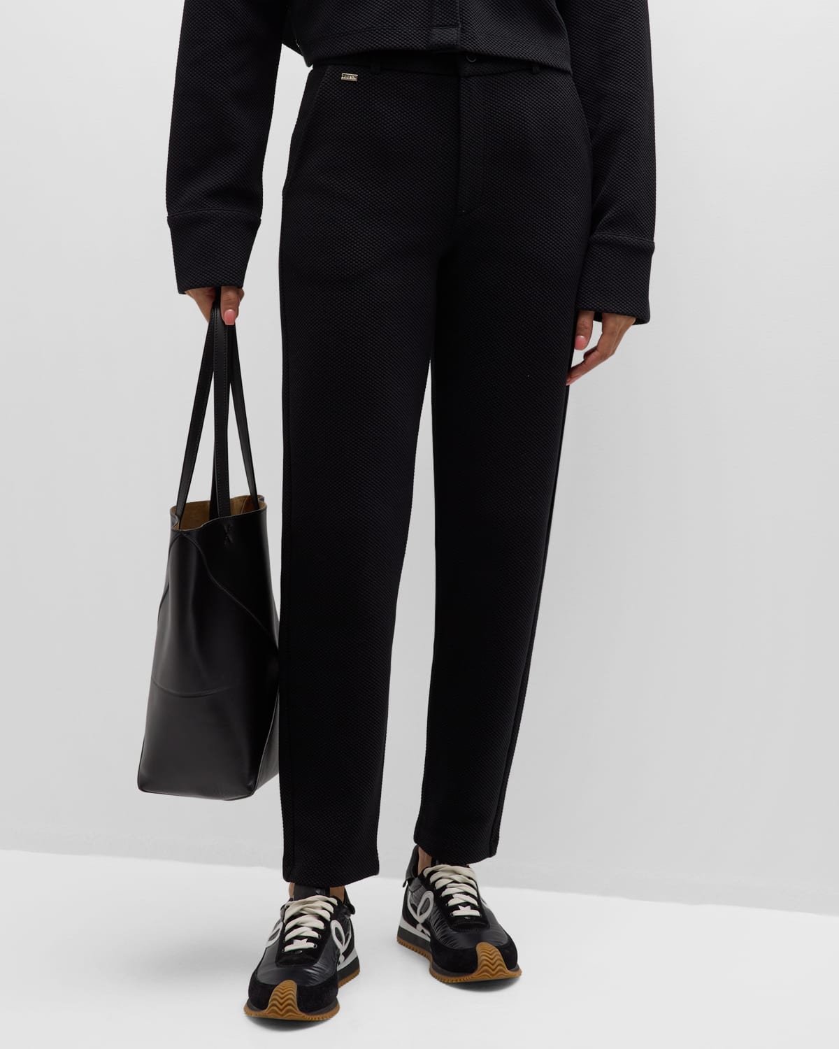 Shop Lune Active Moon Knit Trousers In Black
