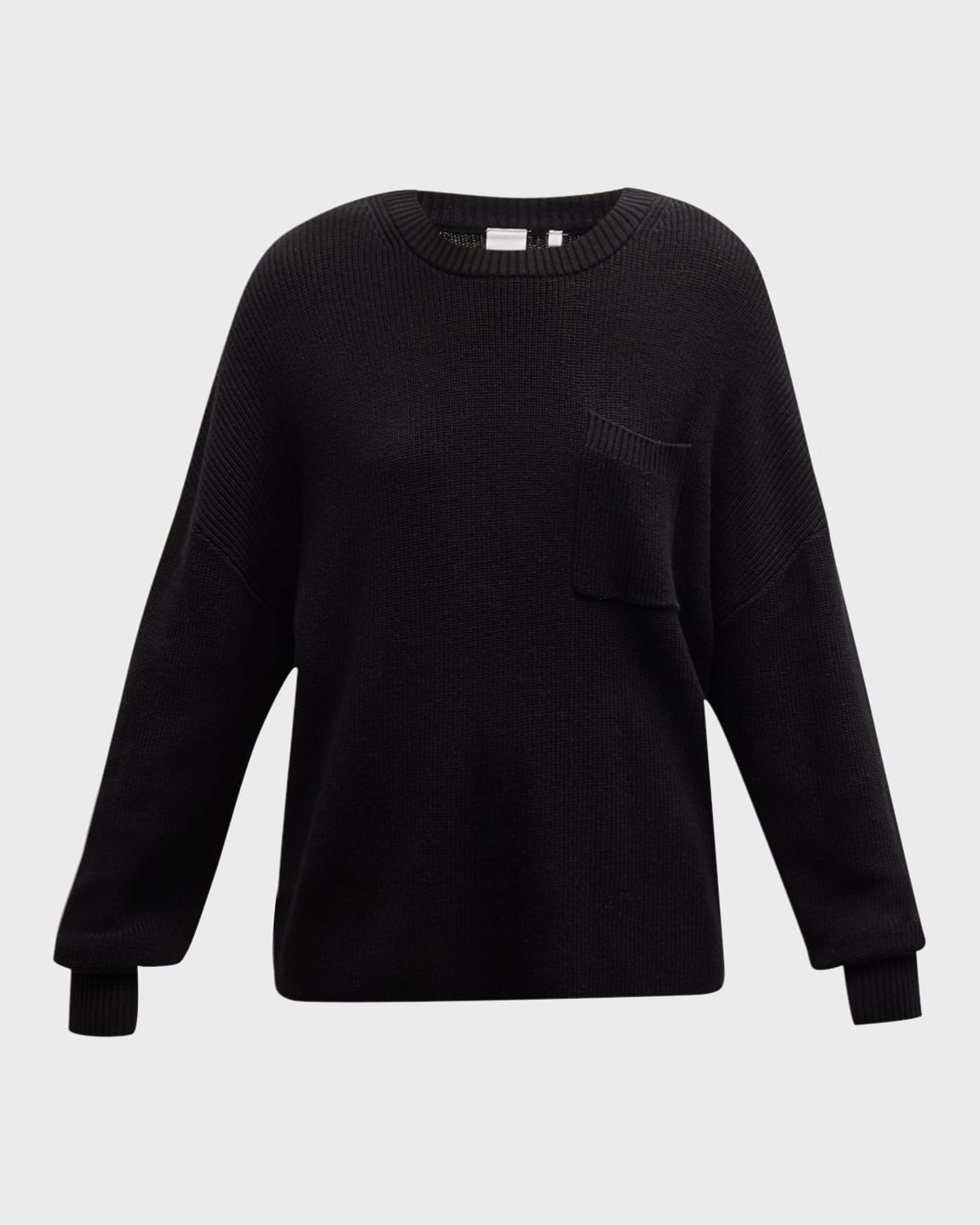 Shop Lune Active Sara Knit Crewneck Pocket Sweater In Black