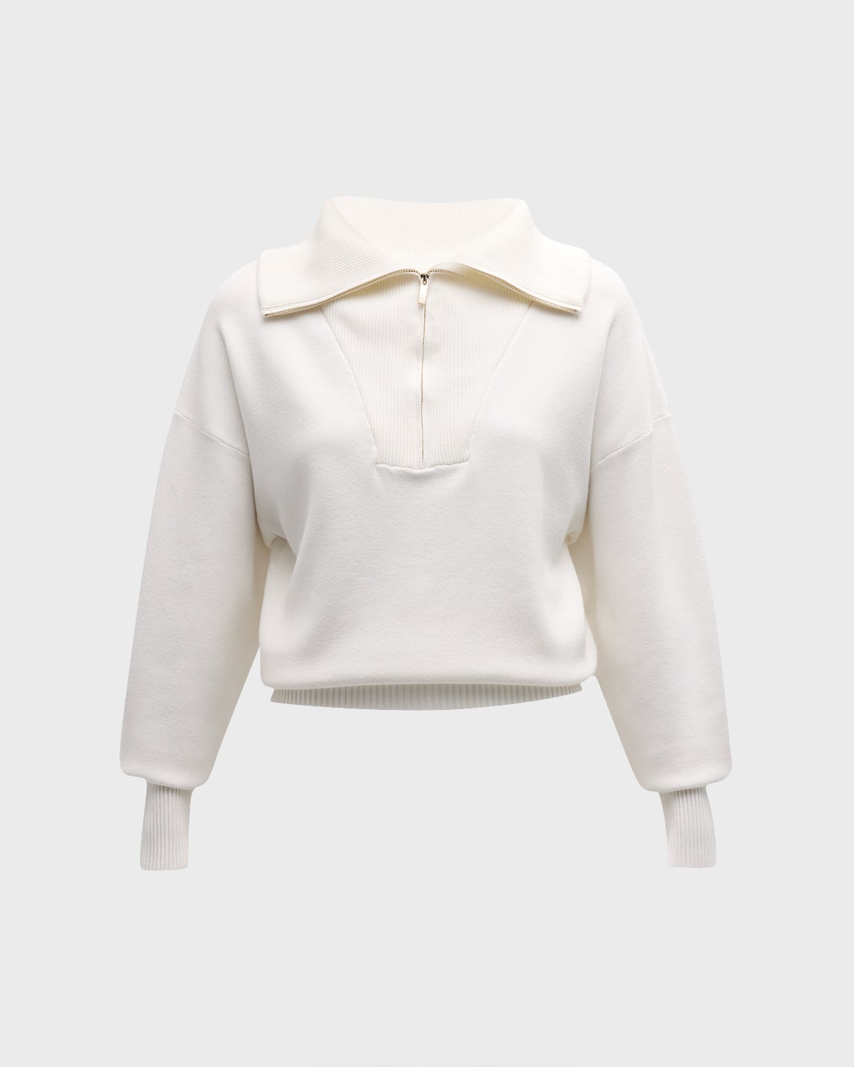 Shop Lune Active Olly Knit Half-zip Sweater In Marshmellow