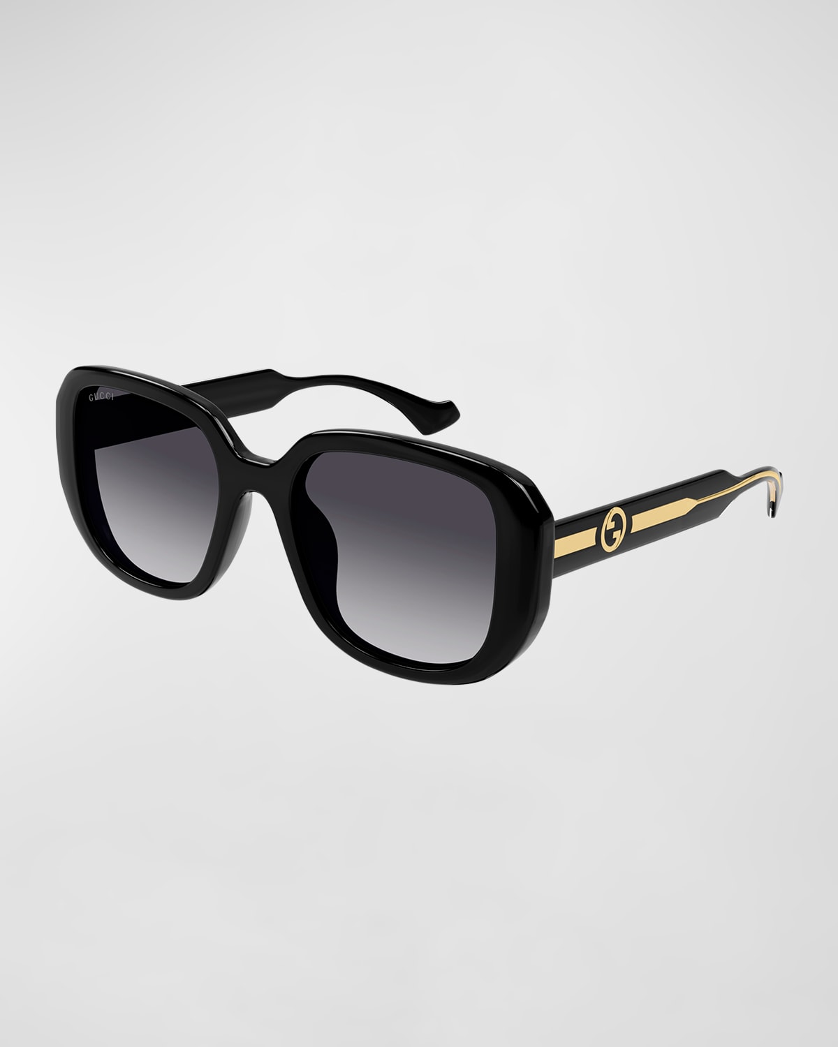 Gucci La Piscine Plastic Square Sunglasses In Black