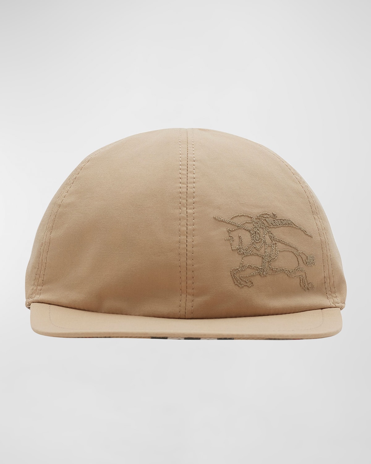 Burberry Check-pattern Reversible Baseball Cap In Sand Check