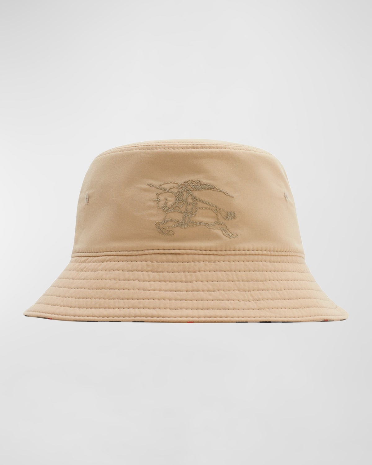 Burberry Kids' Check-print Reversible Bucket Hat In Sand Check