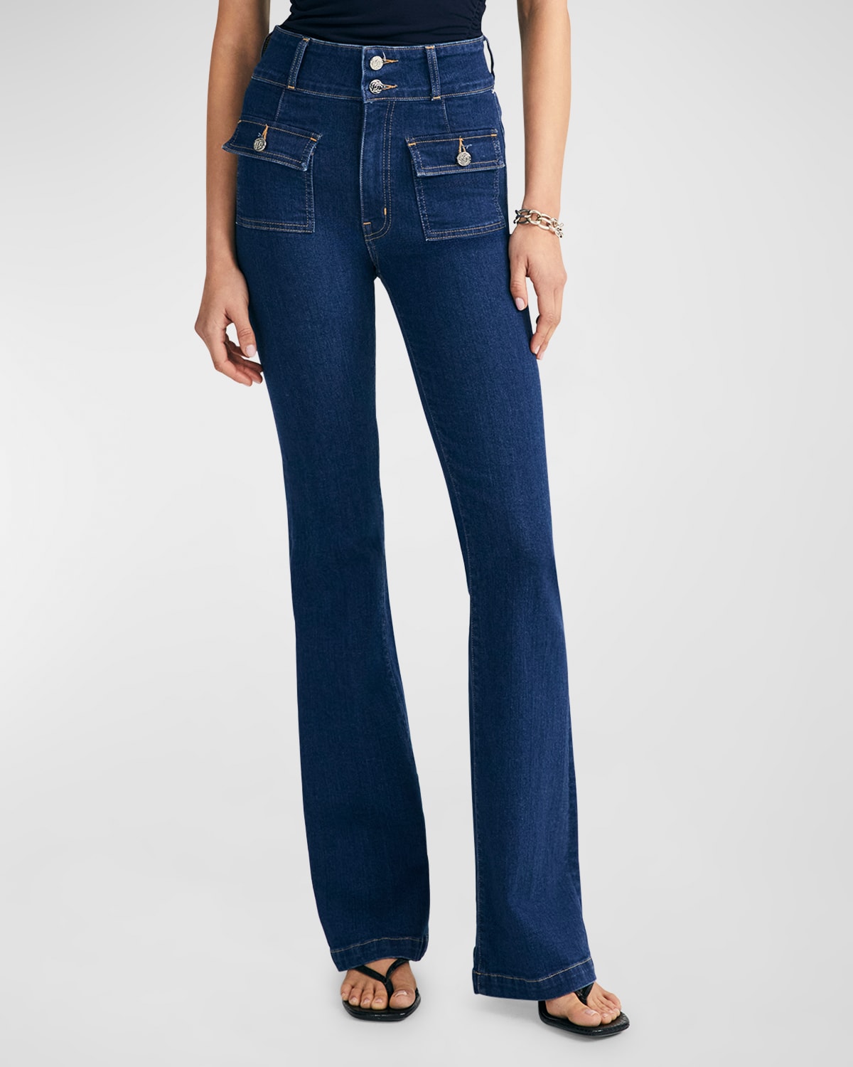 Barlow Pocket Front Flare Jeans