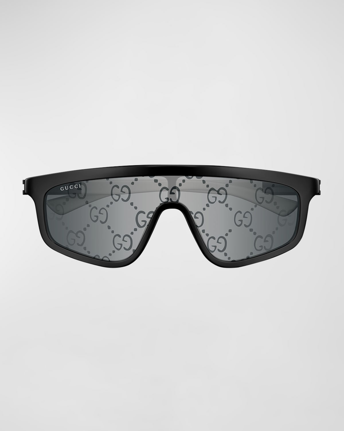Gucci Shield-frame Sunglasses In Black Grey