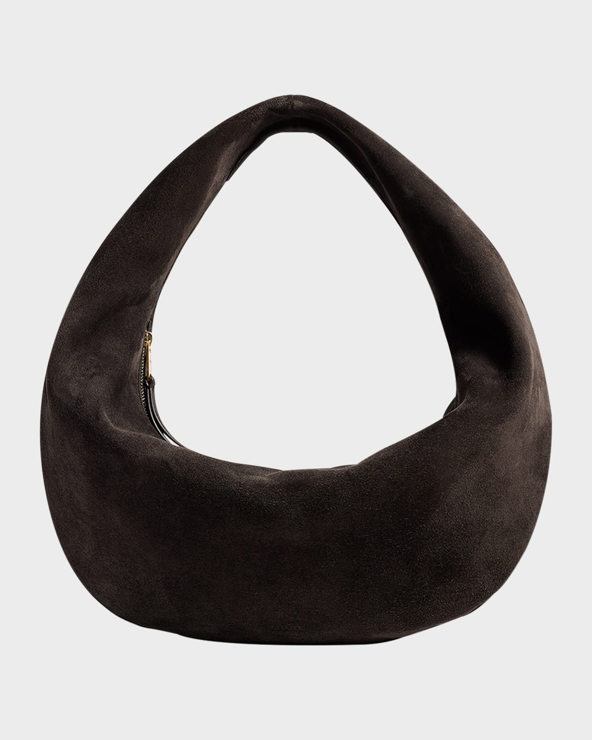 Khaite Olivia Medium Suede Hobo Bag In Brown