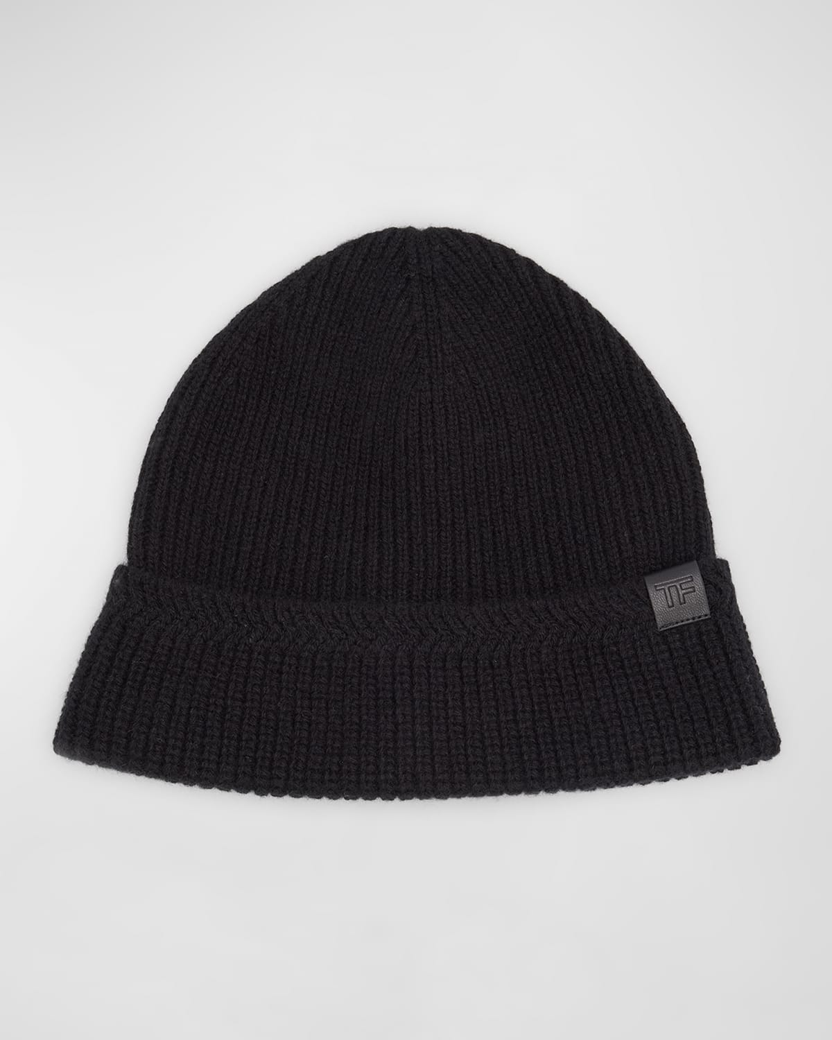 Tom Ford Men's Wool-cashmere Beanie Hat In Black
