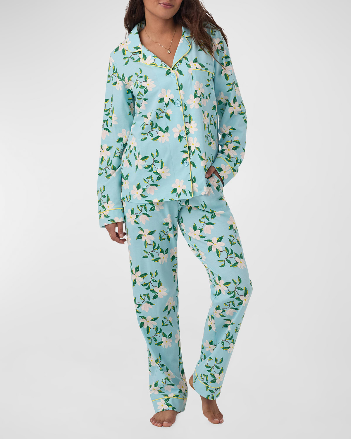 Floral-Print Organic Cotton Poplin Pajama Set