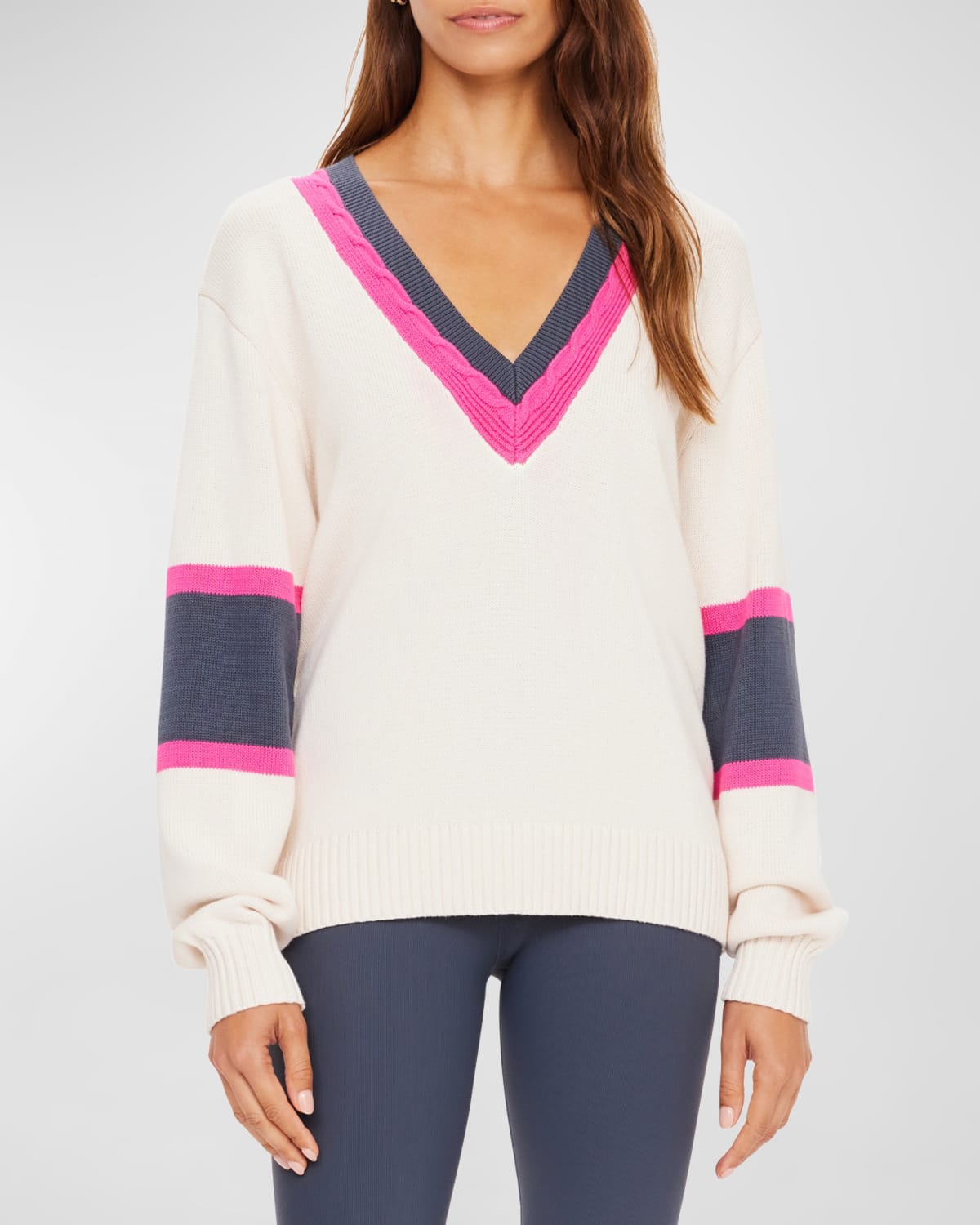 Shop The Upside Peggy Organic Knit Lotus Intarsia Sweater In Natural