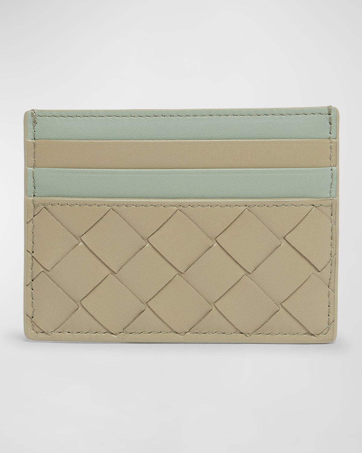 Bottega Veneta Leather Card Case In Trane