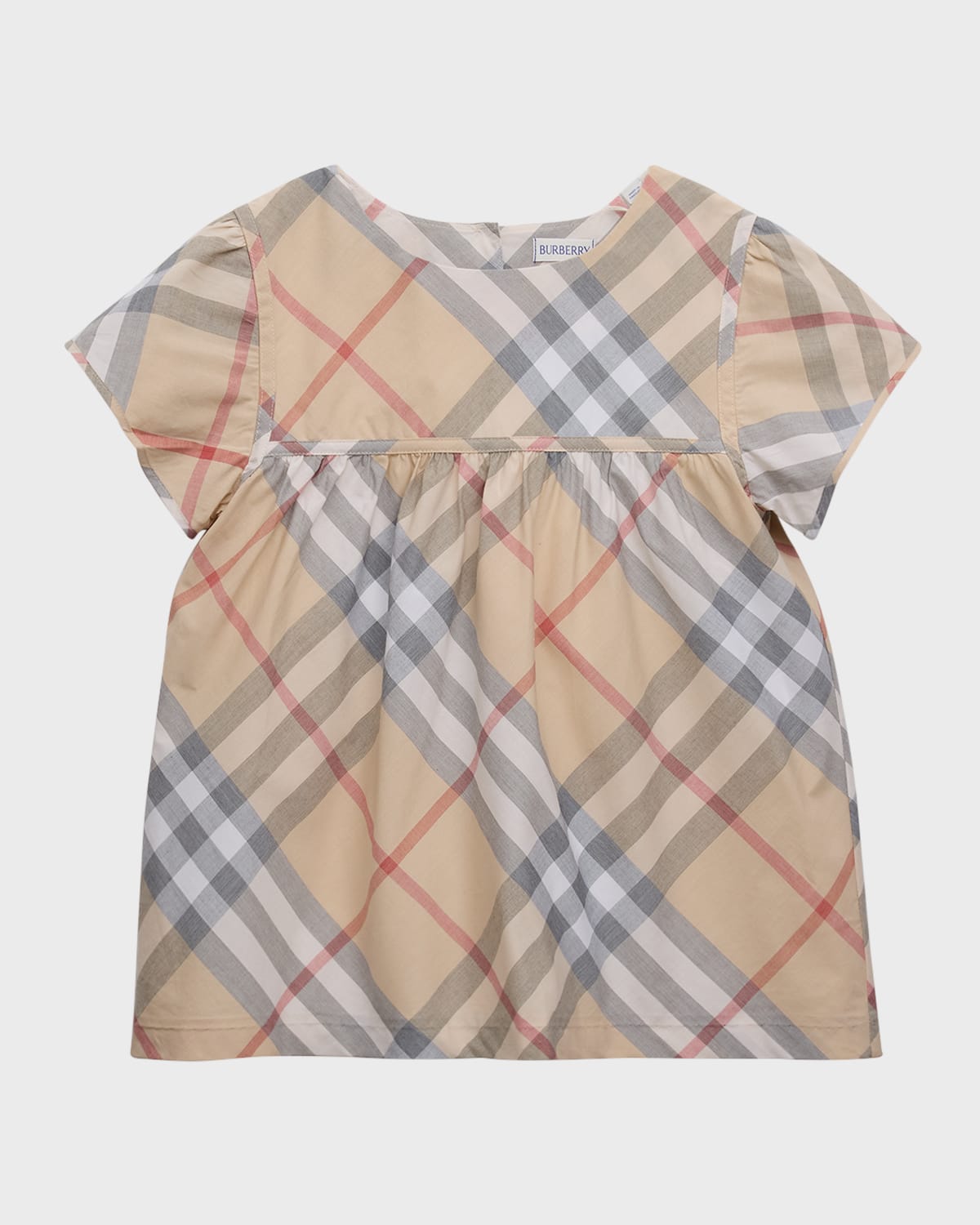 Burberry Girl's Zoey Check-print Blouse In Neutral