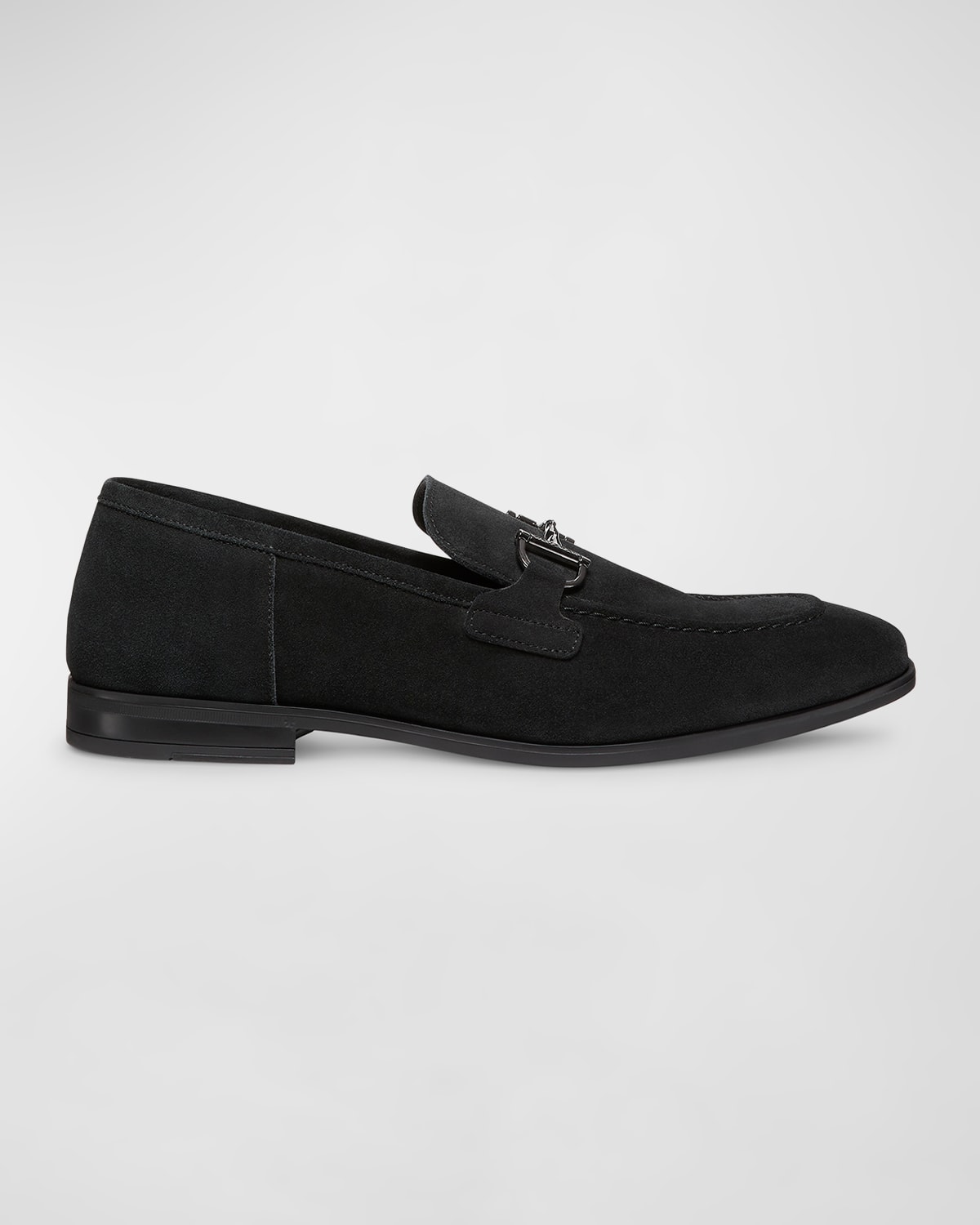 Shop Weitzman Men's Simon Suede Bit Loafers In Black