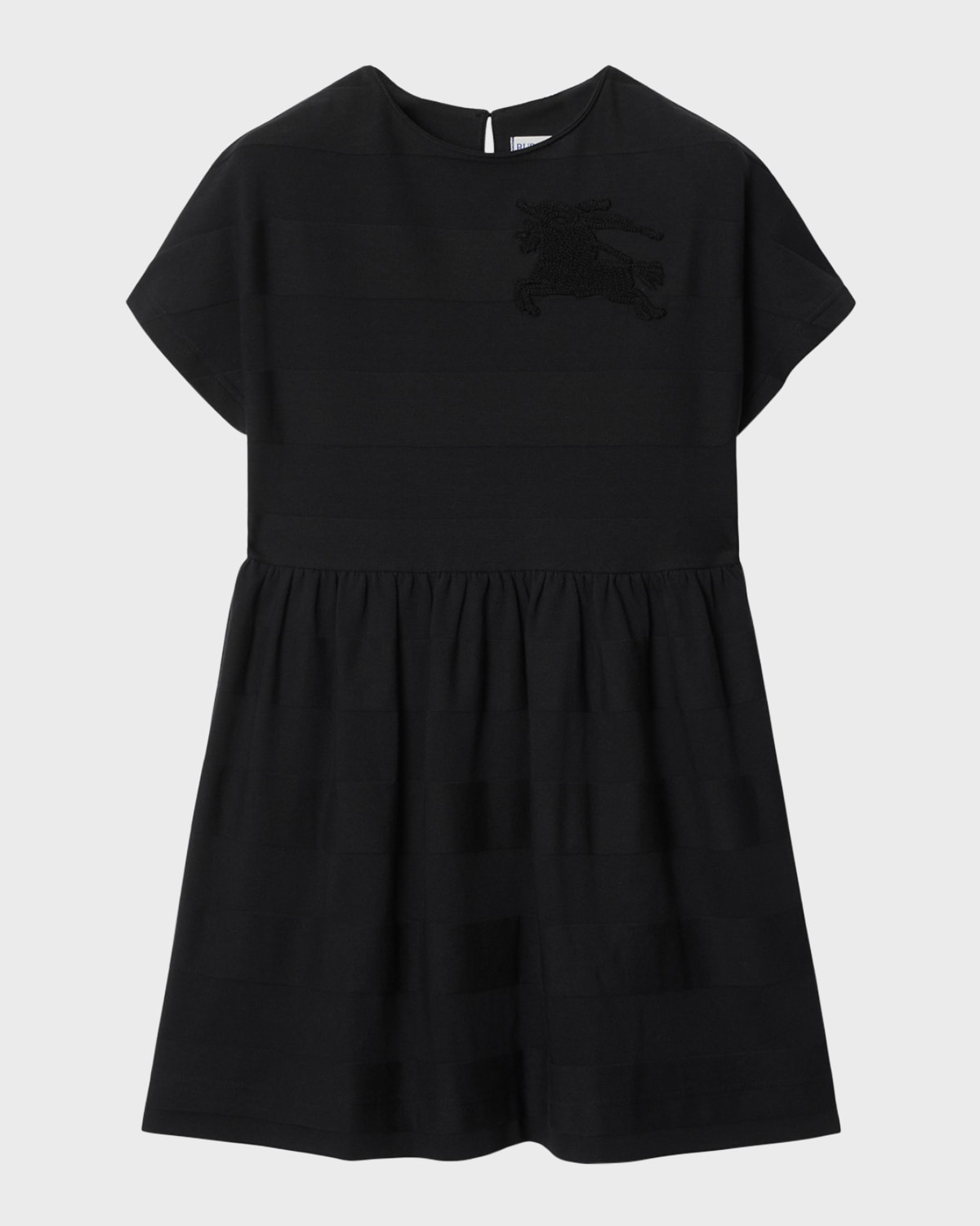 Burberry Logo-embossed Cotton Dress In Black