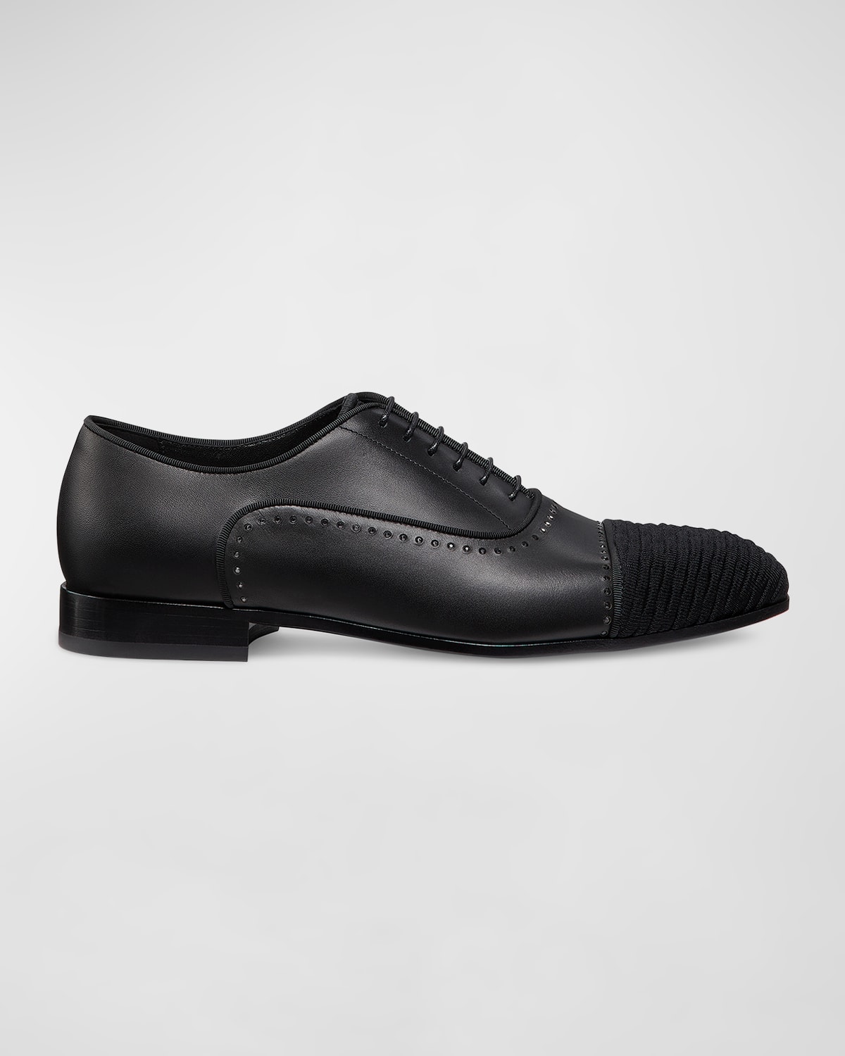 Shop Weitzman Men's Premiere Party Cap-toe Oxford Loafers In Black