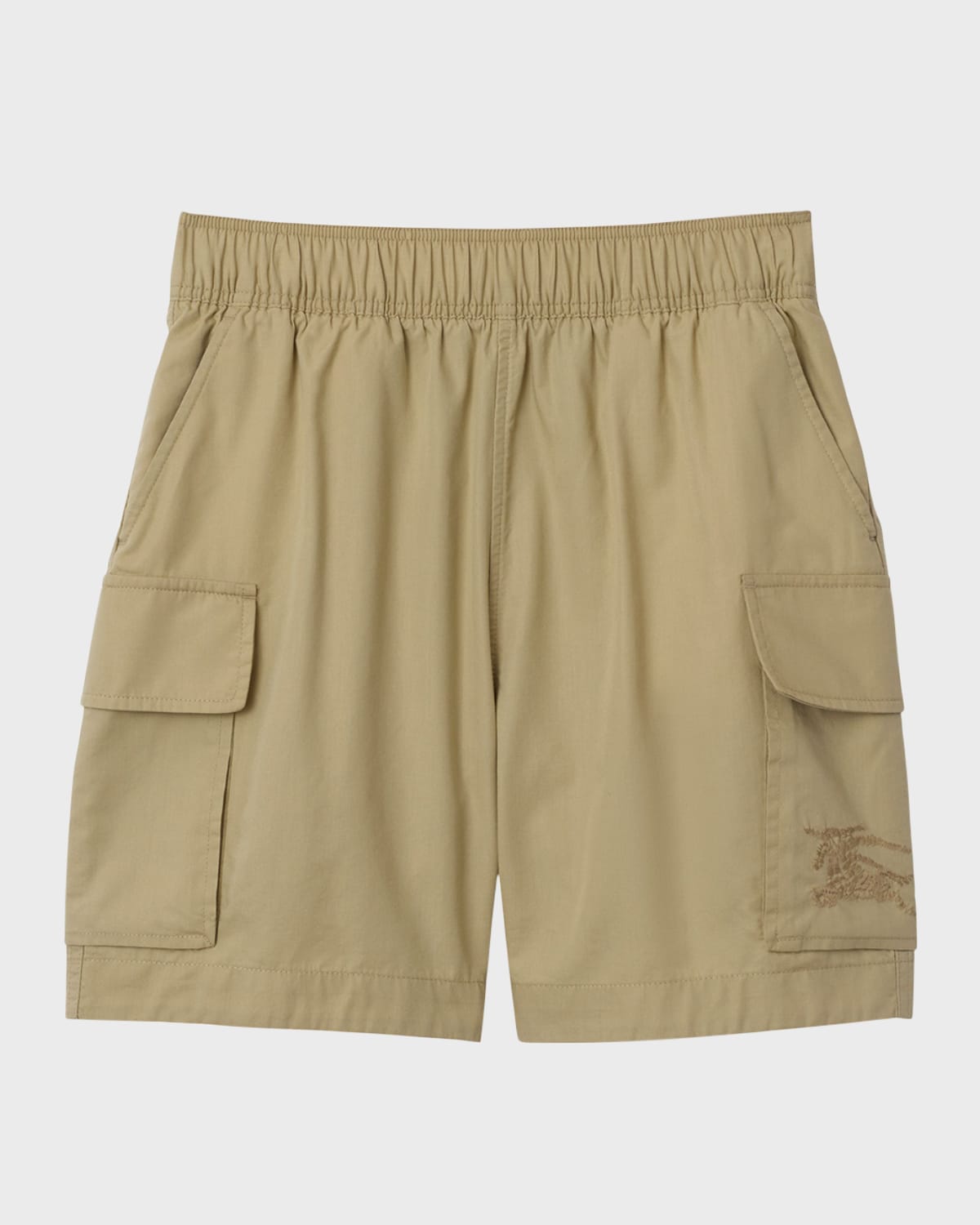 Shop Burberry Boy's Noel Equestrian Knight Design Cargo Shorts In Hunter