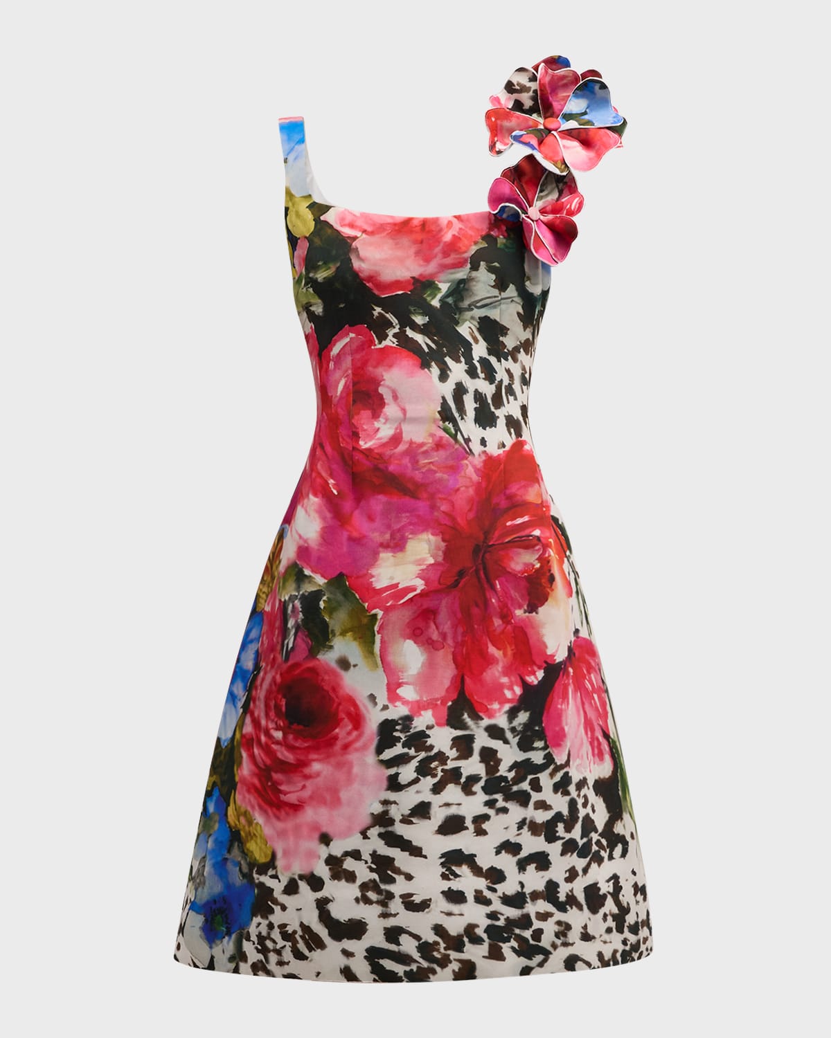 Shop Rickie Freeman For Teri Jon Sleeveless Floral-print Dress In Multi