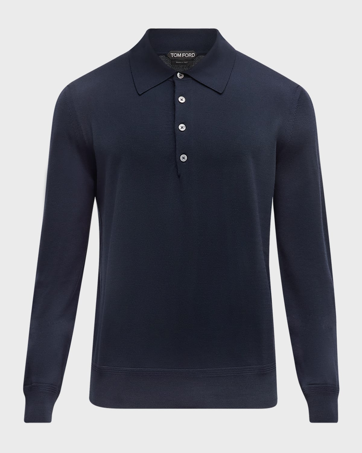 Tom Ford Long-sleeved Polo Shirt In Blue