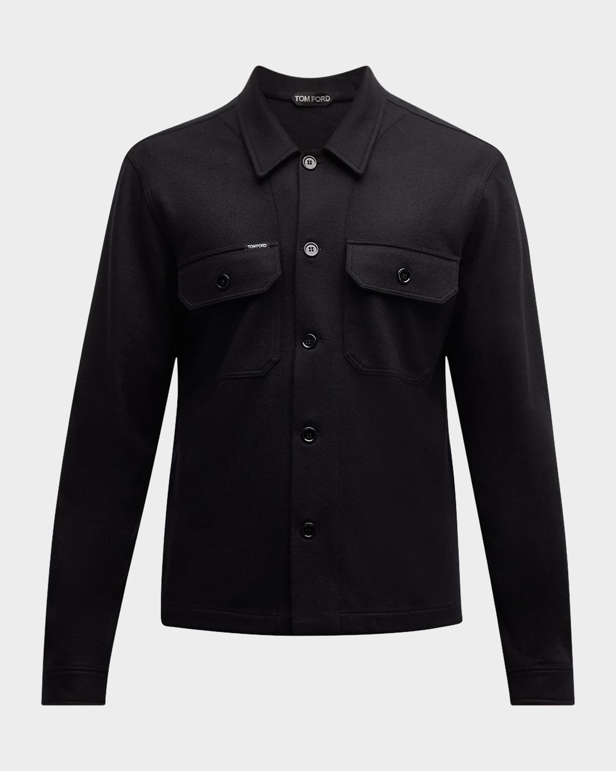 Tom Ford Button-up Cashmere Overshirt In Black