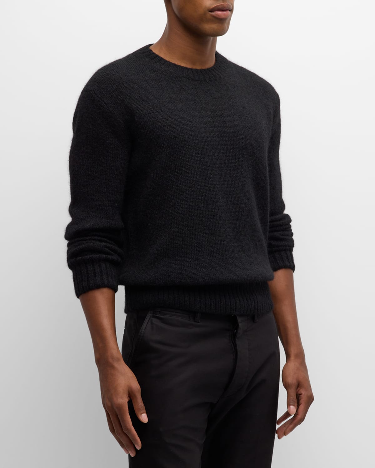 Tom Ford Men's Wool Crewneck Sweater In Black
