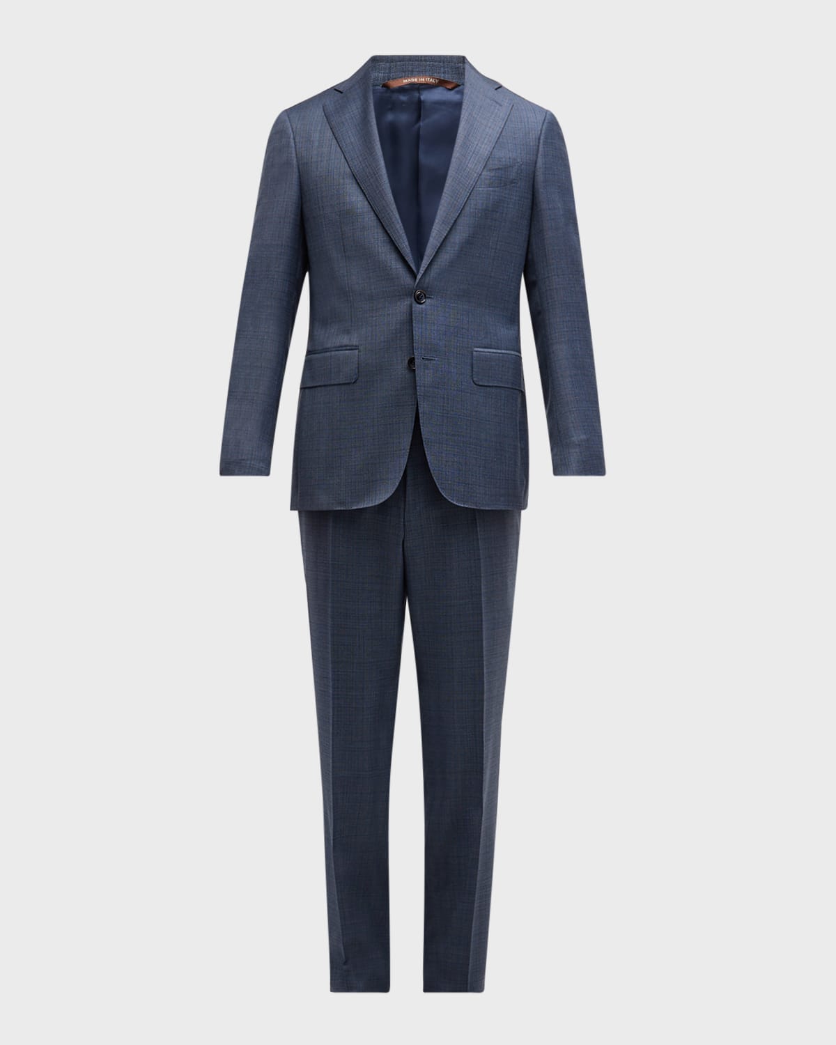 Canali Men's 130s Wool Tonal Check Suit In Lt Blue