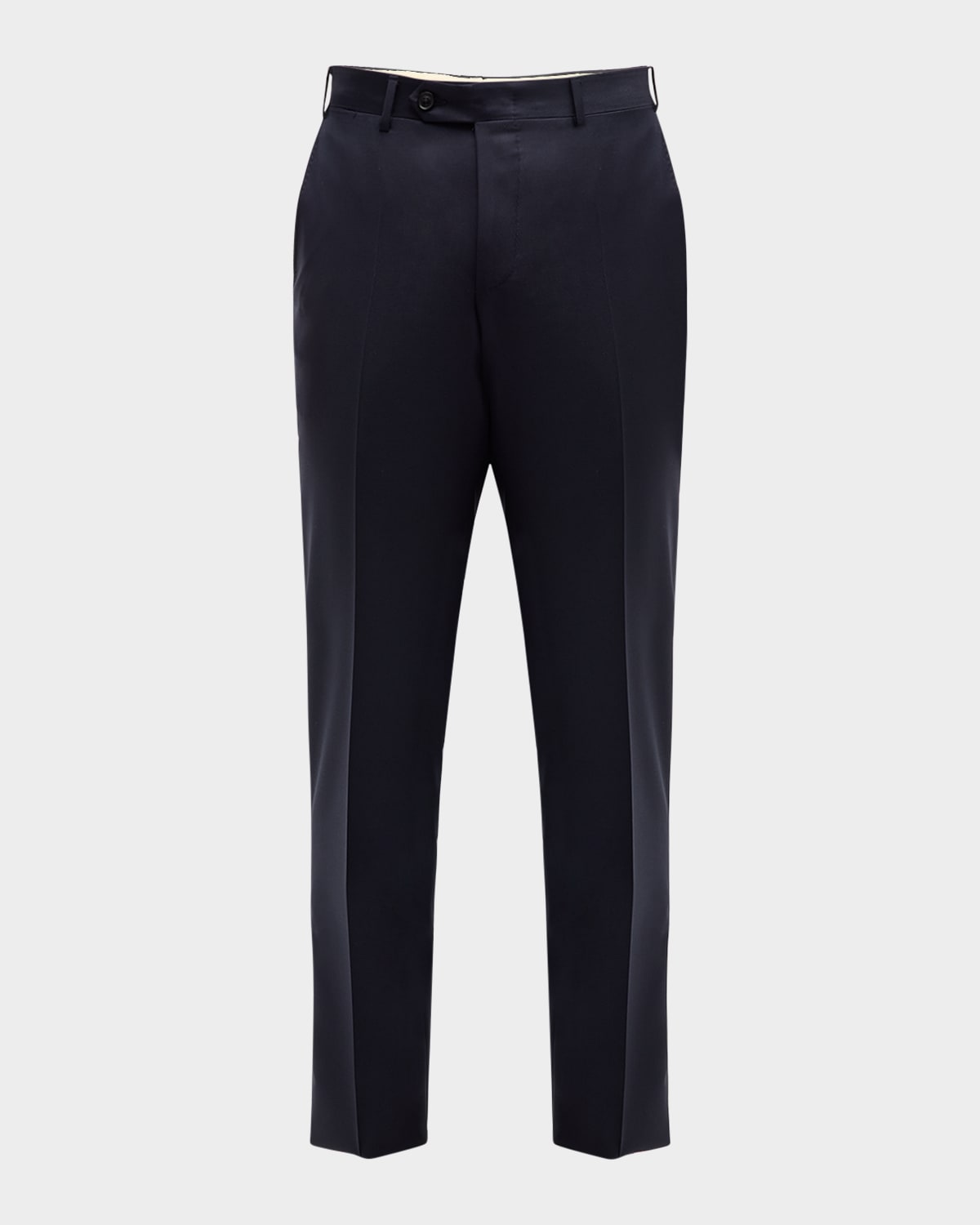 Canali Men's Solid 150s Wool Twill Pants In Navy