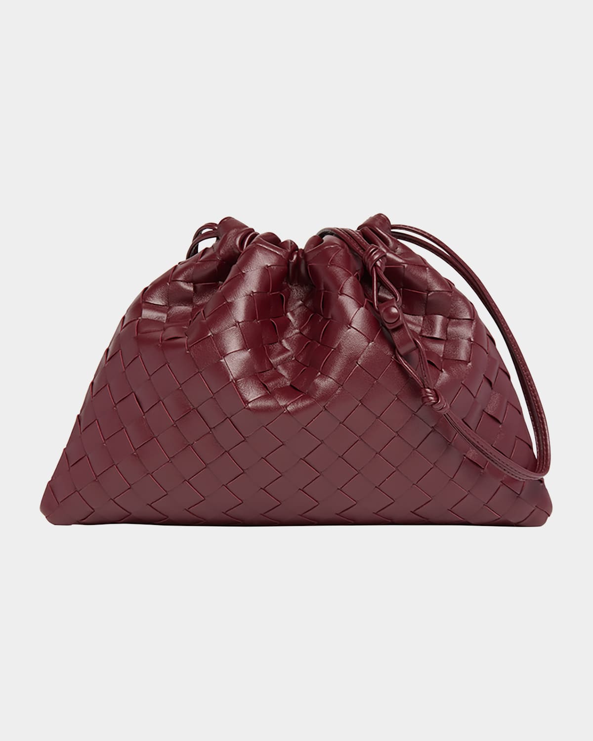 Bottega Veneta Medium Leather Pouch Bag In Red