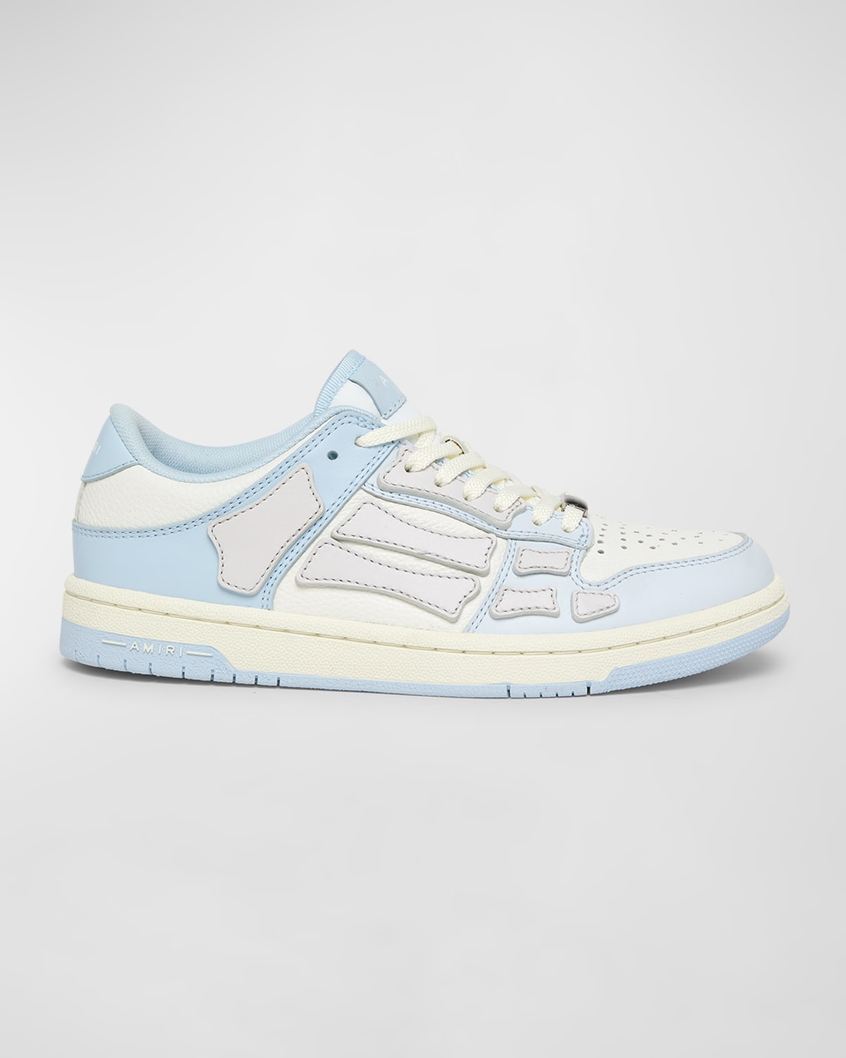 Shop Amiri Skel Colorblock Low-top Sneakers In 521 Blue White Grey