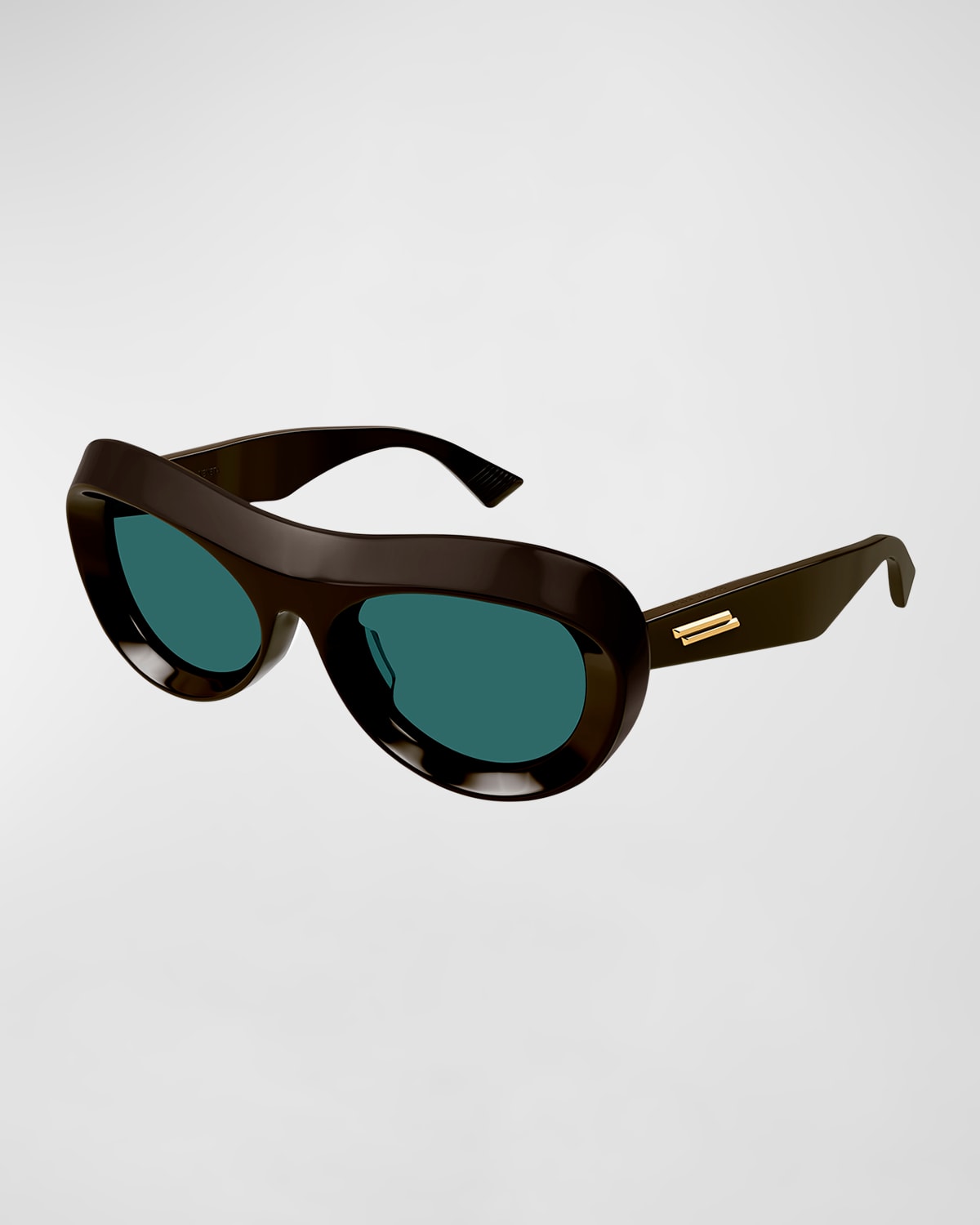 Bottega Veneta Brown Scoop Round Acetate Sunglasses In Brown