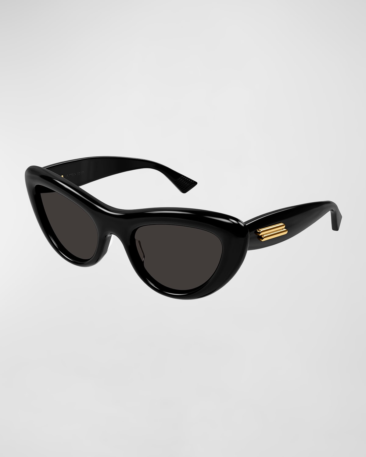 Bottega Veneta Curvy Acetate Cat-eye Sunglasses In Black