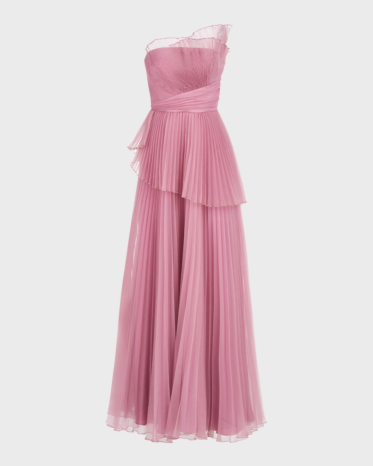 Theia Women's Delphine Pleated One-shoulder Organza Gown In Dusk