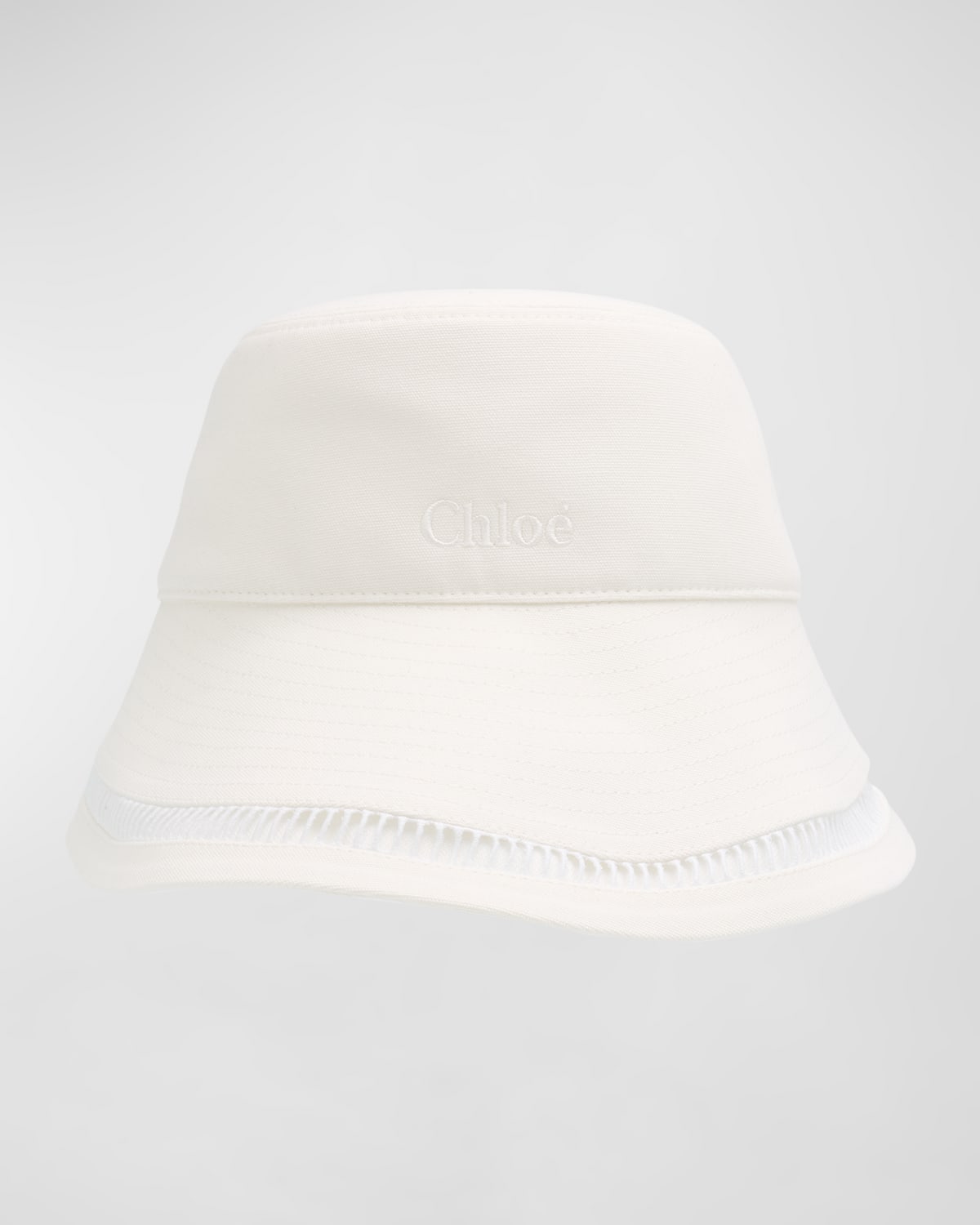 Shop Chloé X High Summer Logo Embroidered Bucket Hat In Vanilla Ice